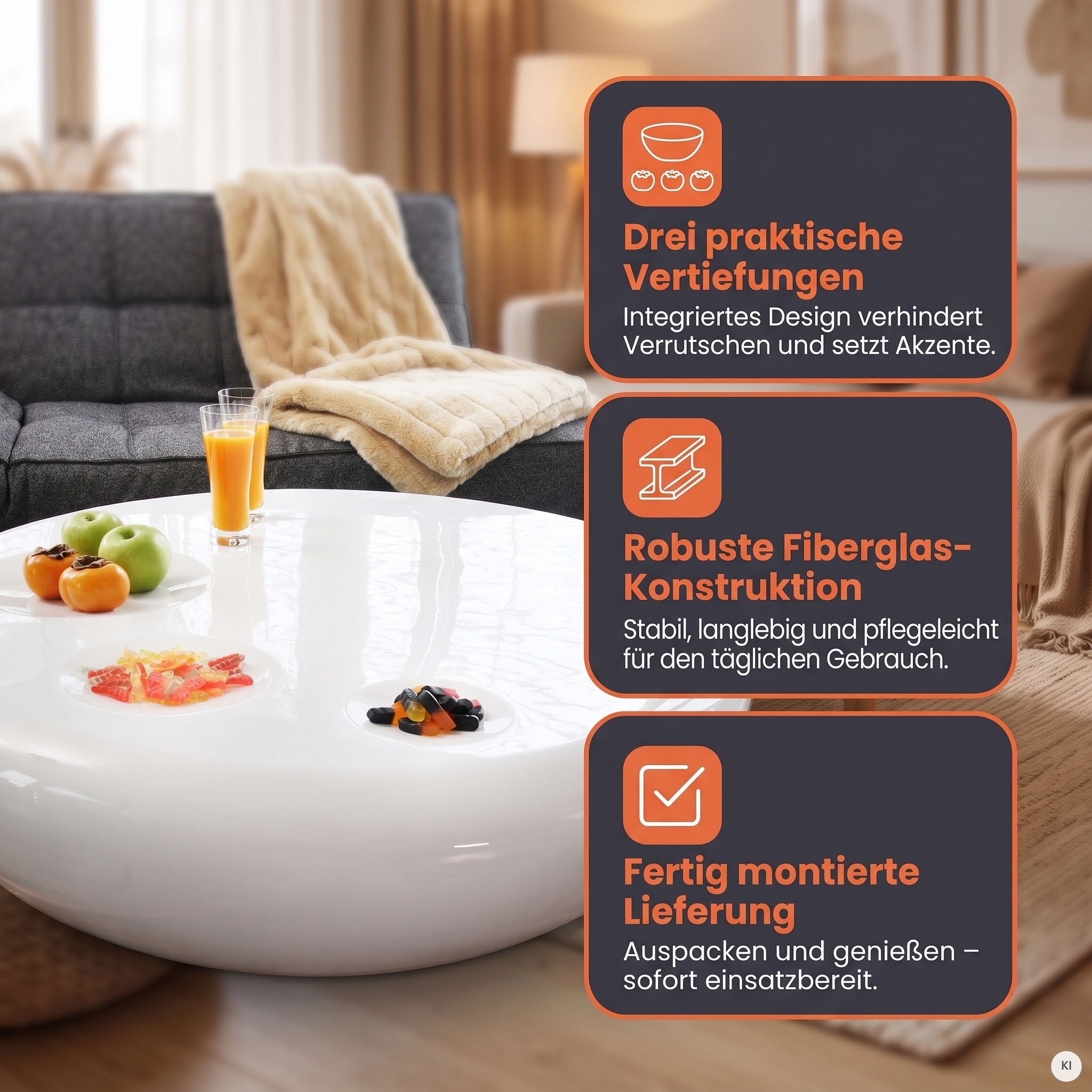 SalesFever Couchtisch »Coffeetable im minimalistischen Stil«
