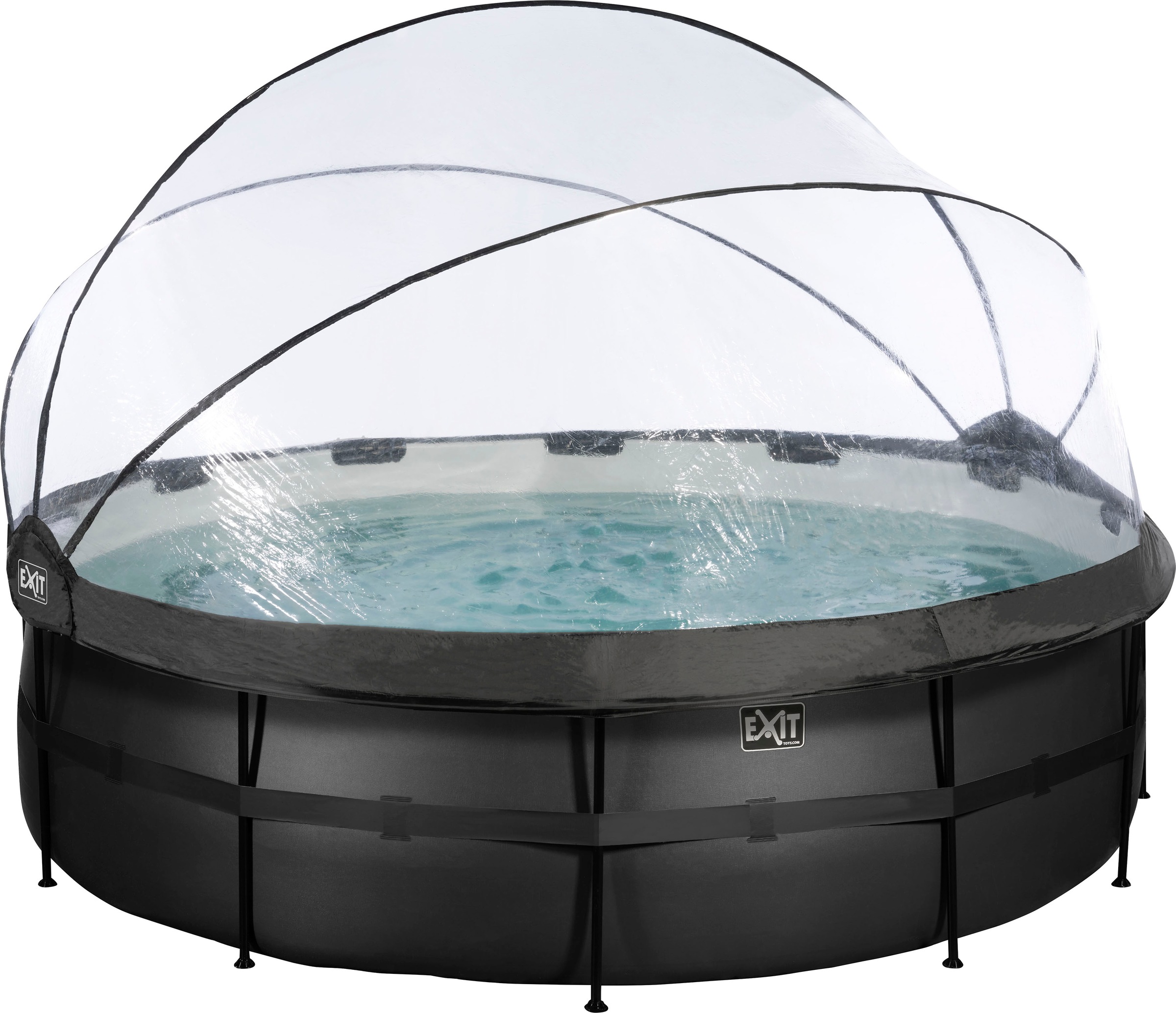 EXIT Framepool »inkl. multifunktionaler Poolabdeckung und Sicherheitsleiter«, (Set, 4 tlg.), ØxH: 450x122 cm, mit Sandfilteranlage