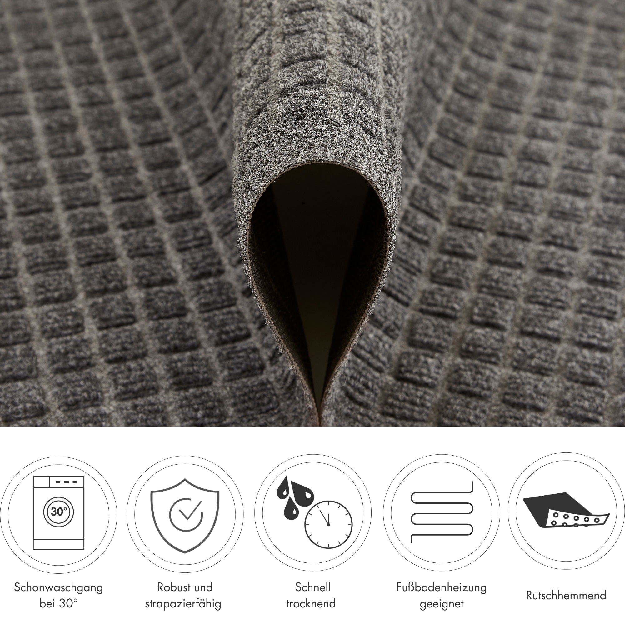 Andiamo Fußmatte »Kenora« rechteckig 8,5 mm Höhe Schmutzfangmatte, robust, waschbar, Türmatte, rutschhemmend