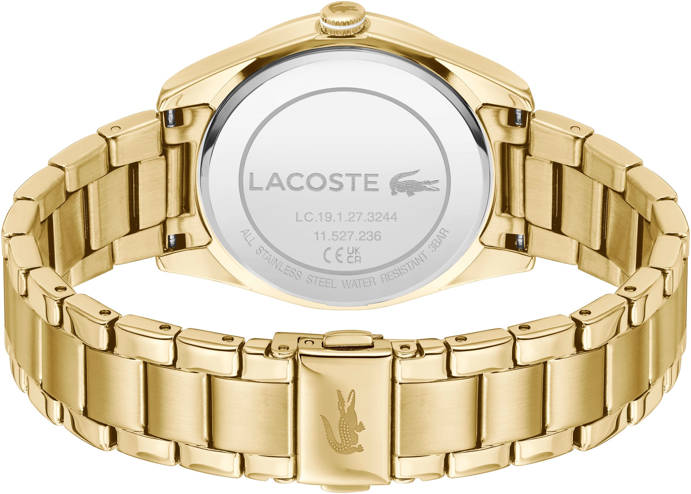 Lacoste Quarzuhr »CAPUCINE«, Armbanduhr, Damenuhr, analog, Glaskristalle, Edelstahlarmband