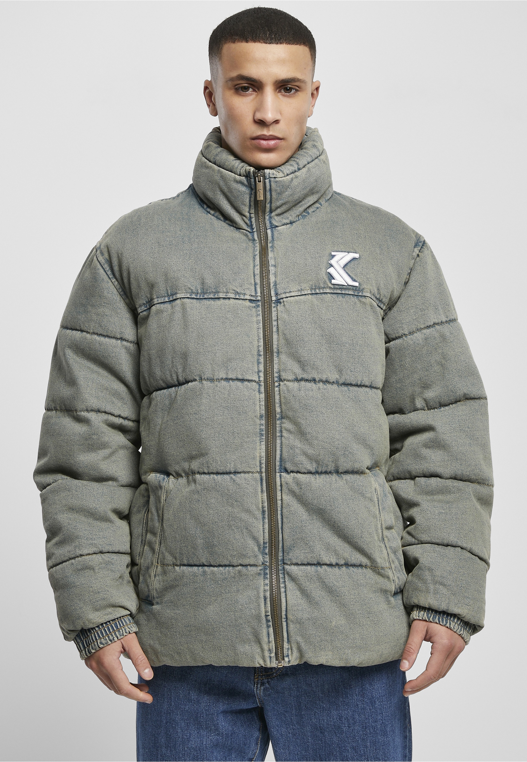 Karl Kani Winterjacke »Karl Kani Herren KM224-019-1 KK OG Denim Puffer Jacket« 1 Stk. tlg. ohne Kapuze