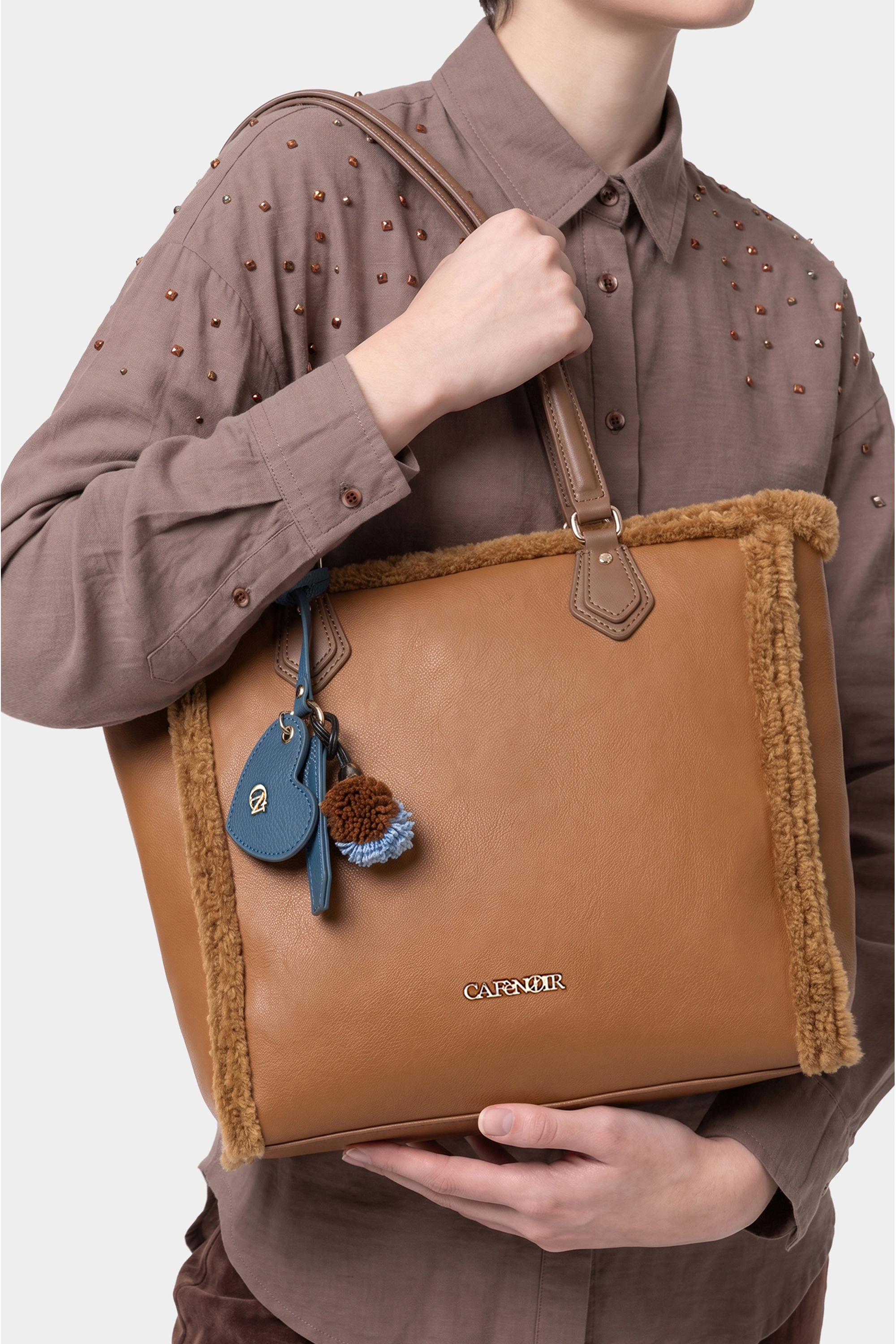 CAFèNoir Tragetasche »SHOPPER WITH CHARM C3NF1131 Damen« Tragetasche Damen, Shopper, Einkaufstasche, Fashion, Lifestyle, Sale