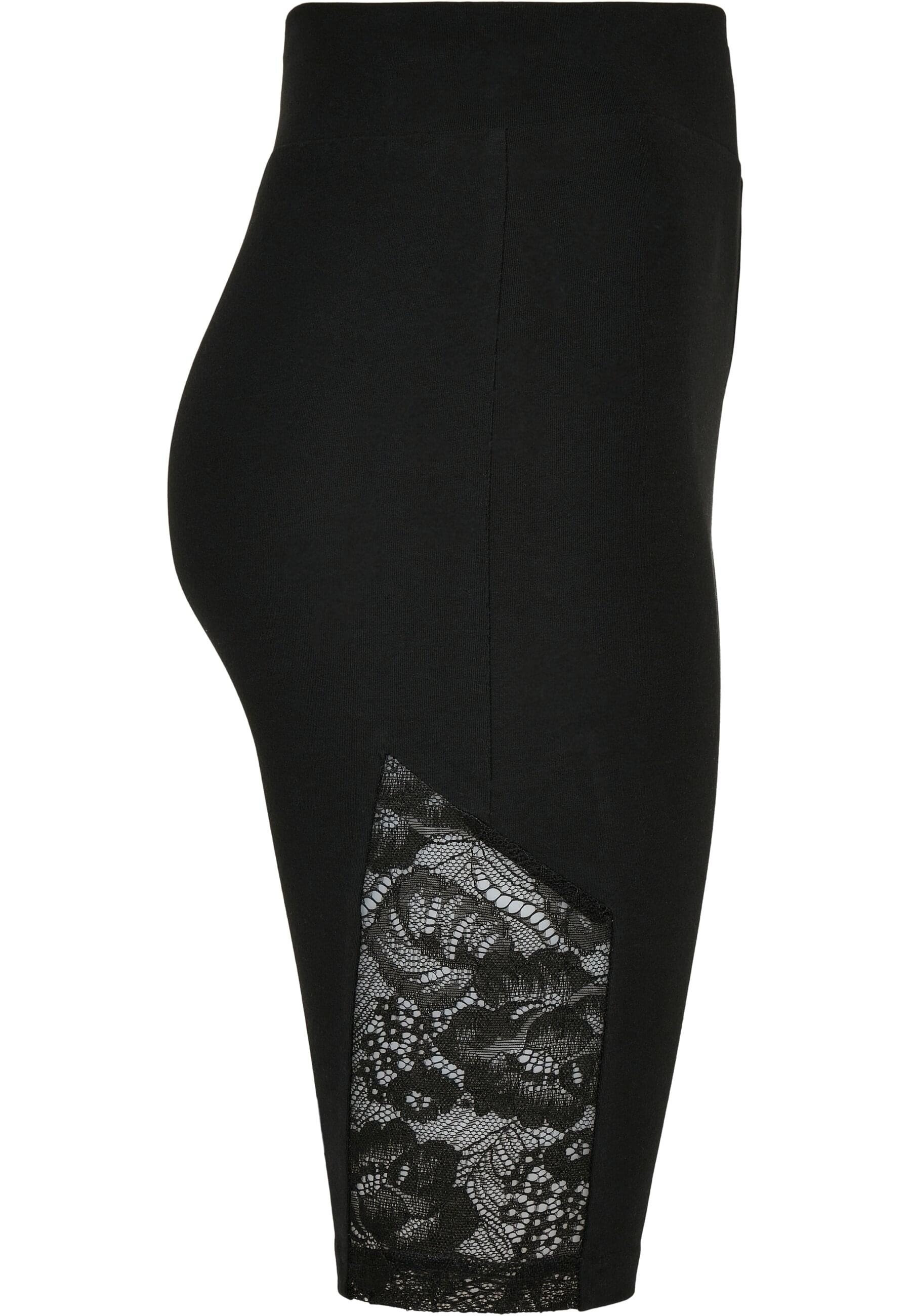 URBAN CLASSICS Radlerhose »Urban Classics Damen Ladies High Waist Lace Inset Cycle Shorts«, (1 tlg.)