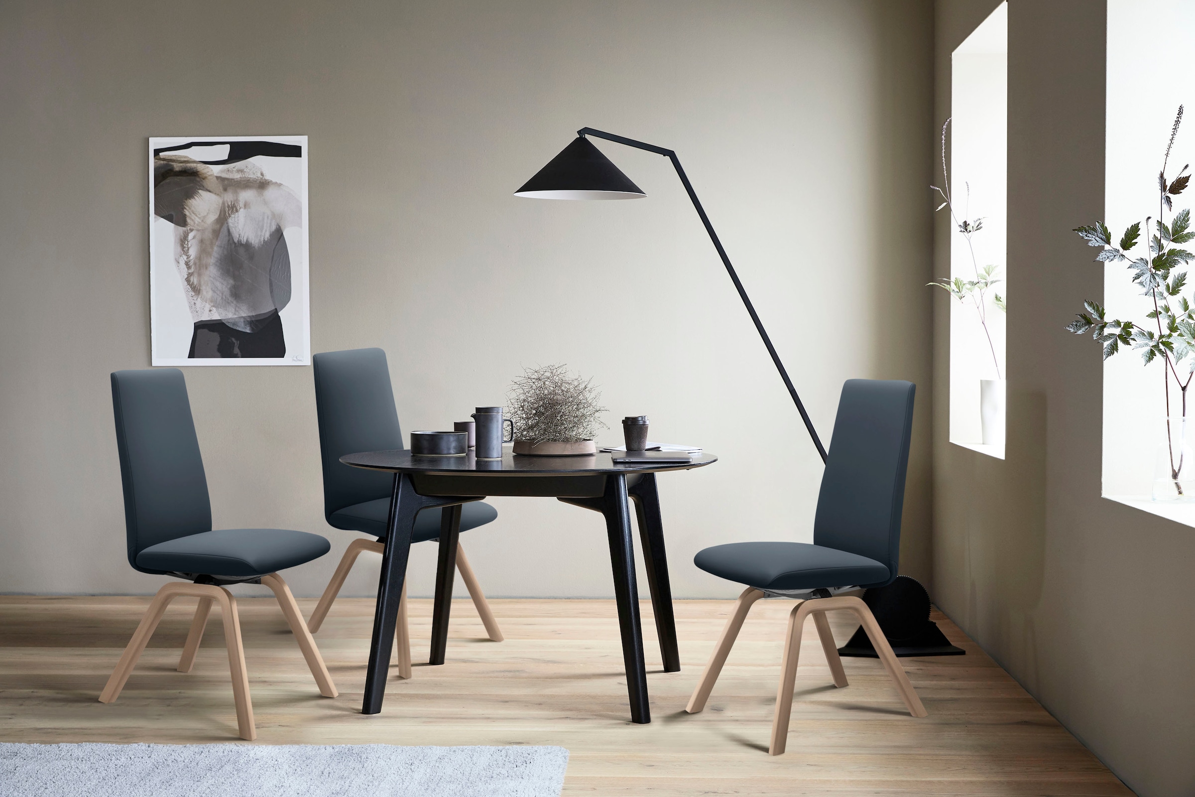 Stressless Polsterstuhl "Laurel" () High Back, Größe M, mit schräggestellten Beinen in Eiche gekalkt