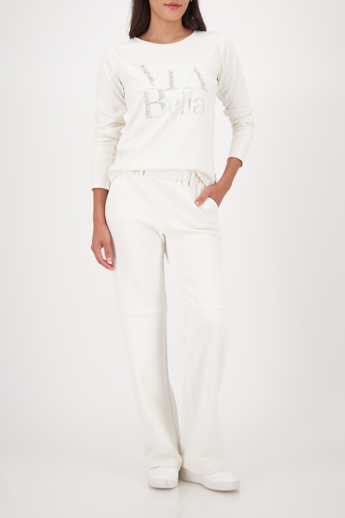 Monari Sweatshirt »Sweatshirt Sweat Schmuckschrift«, Regular fit mit Rundhalsausschnitt