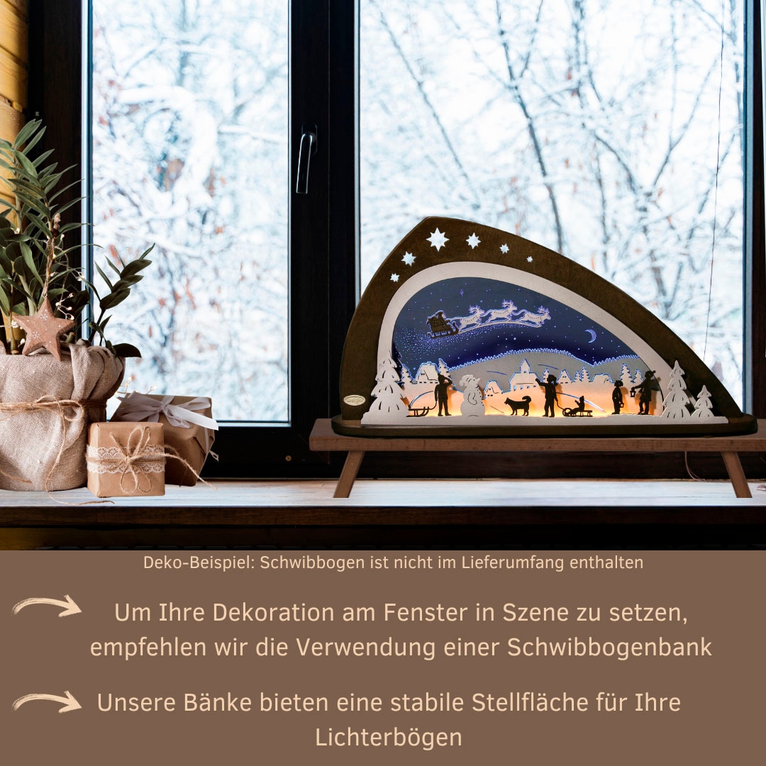 Weigla Schwibbogen-Fensterbank »Weihnachtsdeko«, aus Holz, buche-rustikal, Höhe ca. 11 cm