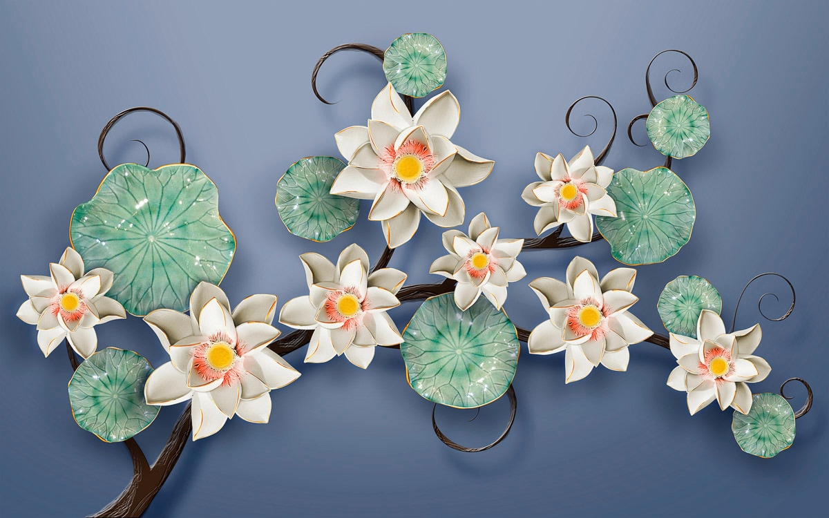 Papermoon Fototapete "Muster mit Blumen"