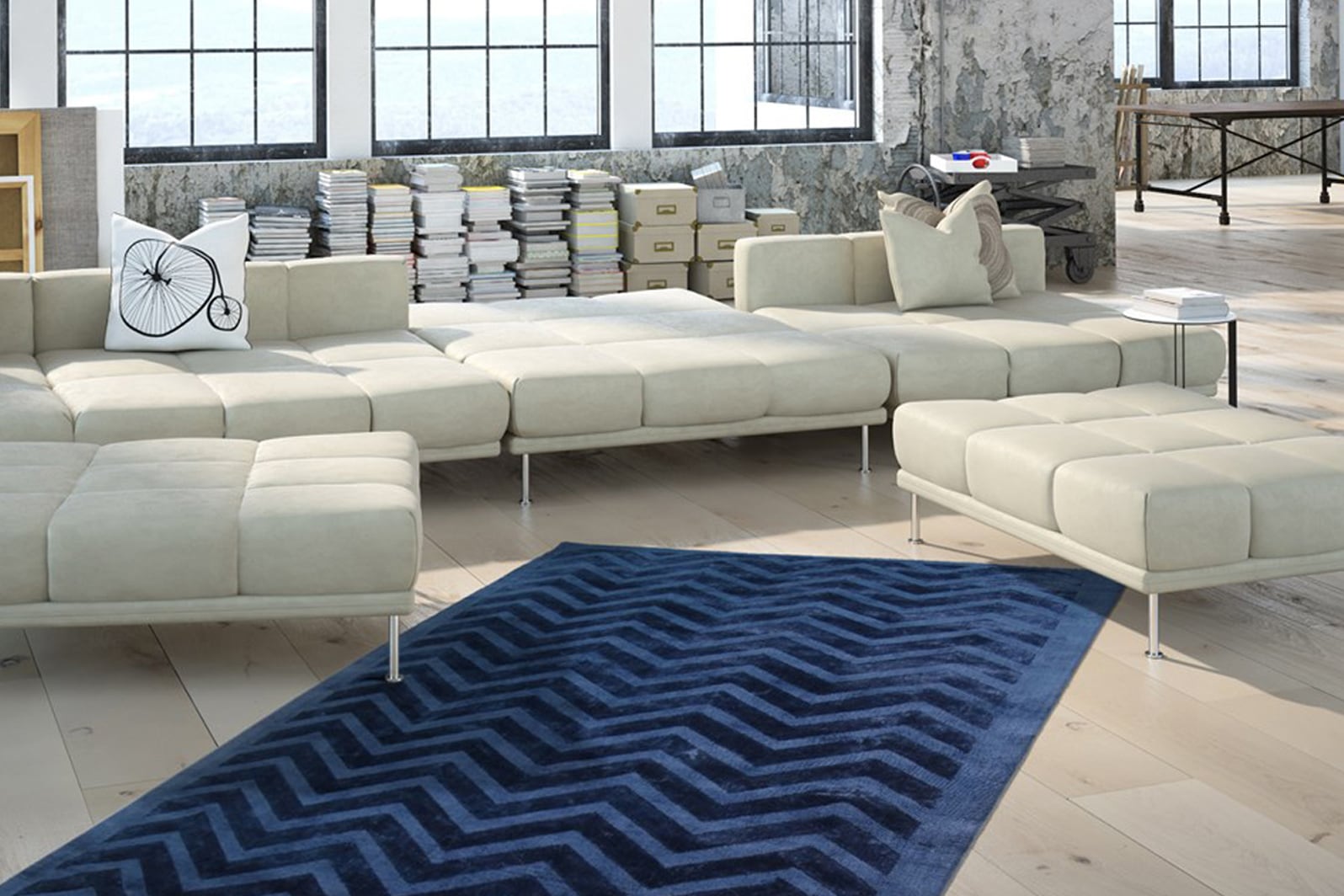 Teppich KAYOOM "Luxury 410" Gr. 6, blau (marineblau), B:200cm H:13mm L:290cm, Viskose, Teppiche, Teppich, Wohnzimmer
