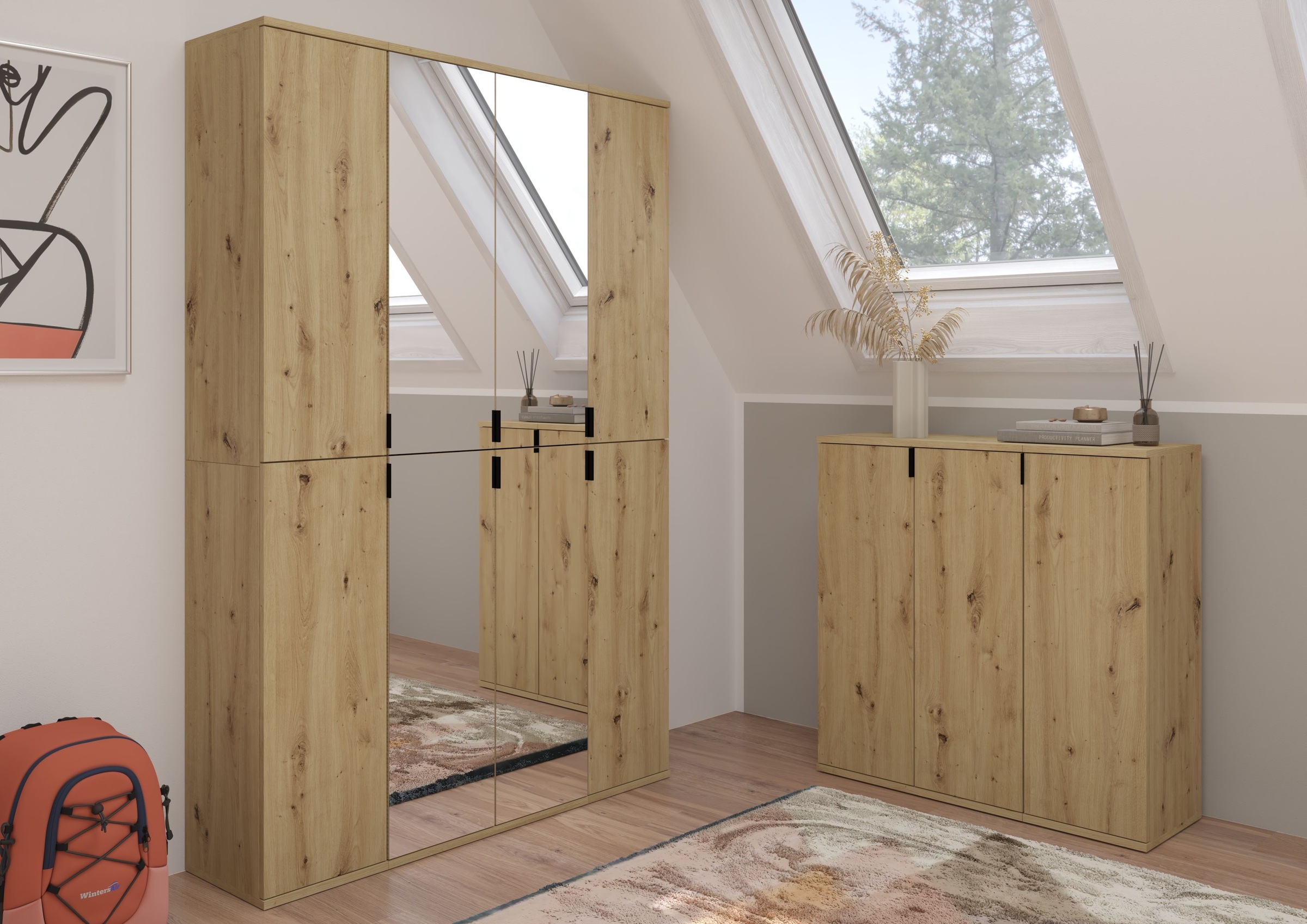INOSIGN Garderoben-Set "Trondheim, Breite 122 cm, best. aus 2 Kommoden, 4 T günstig online kaufen
