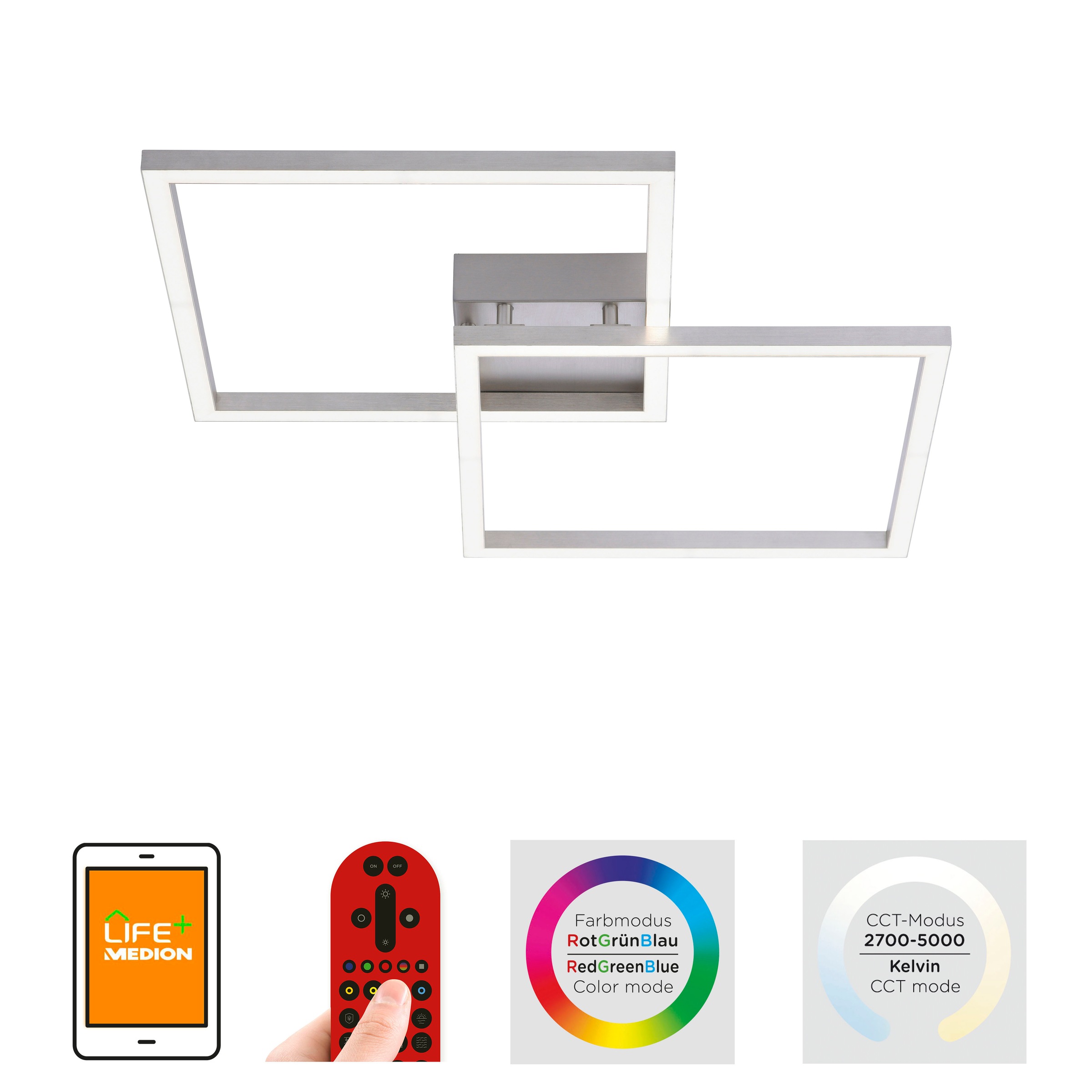 Deckenleuchte »Ls-MAXI«, Leuchten BAUR Smarthome flammig-flammig, Infrarot inkl., fähig white, 2 Fernbedienung, | Direkt RGB+tunable