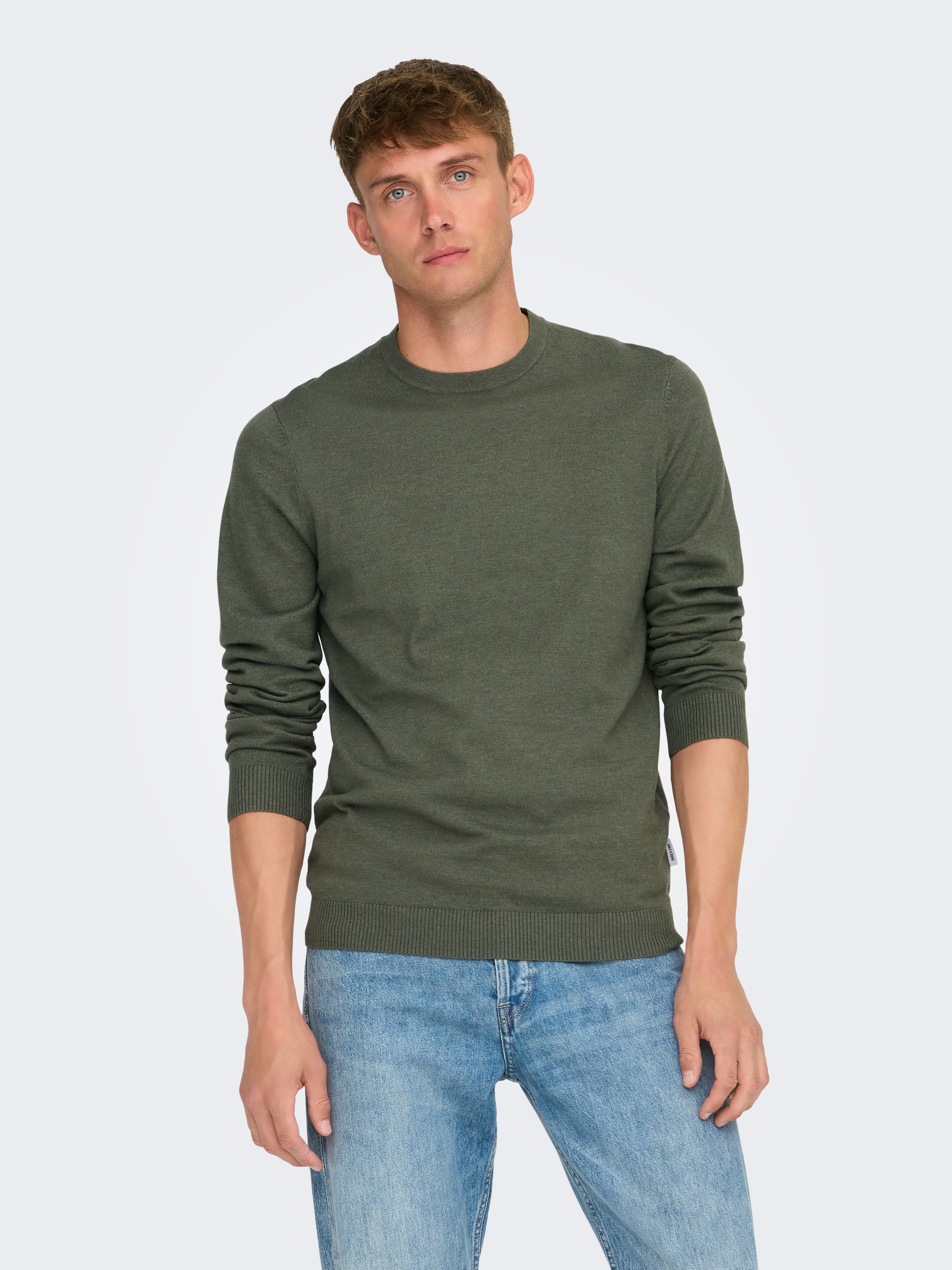 ONLY & SONS Strickpullover "ONSLOUI REG 12 MEL CREW KNIT NOOS" günstig online kaufen