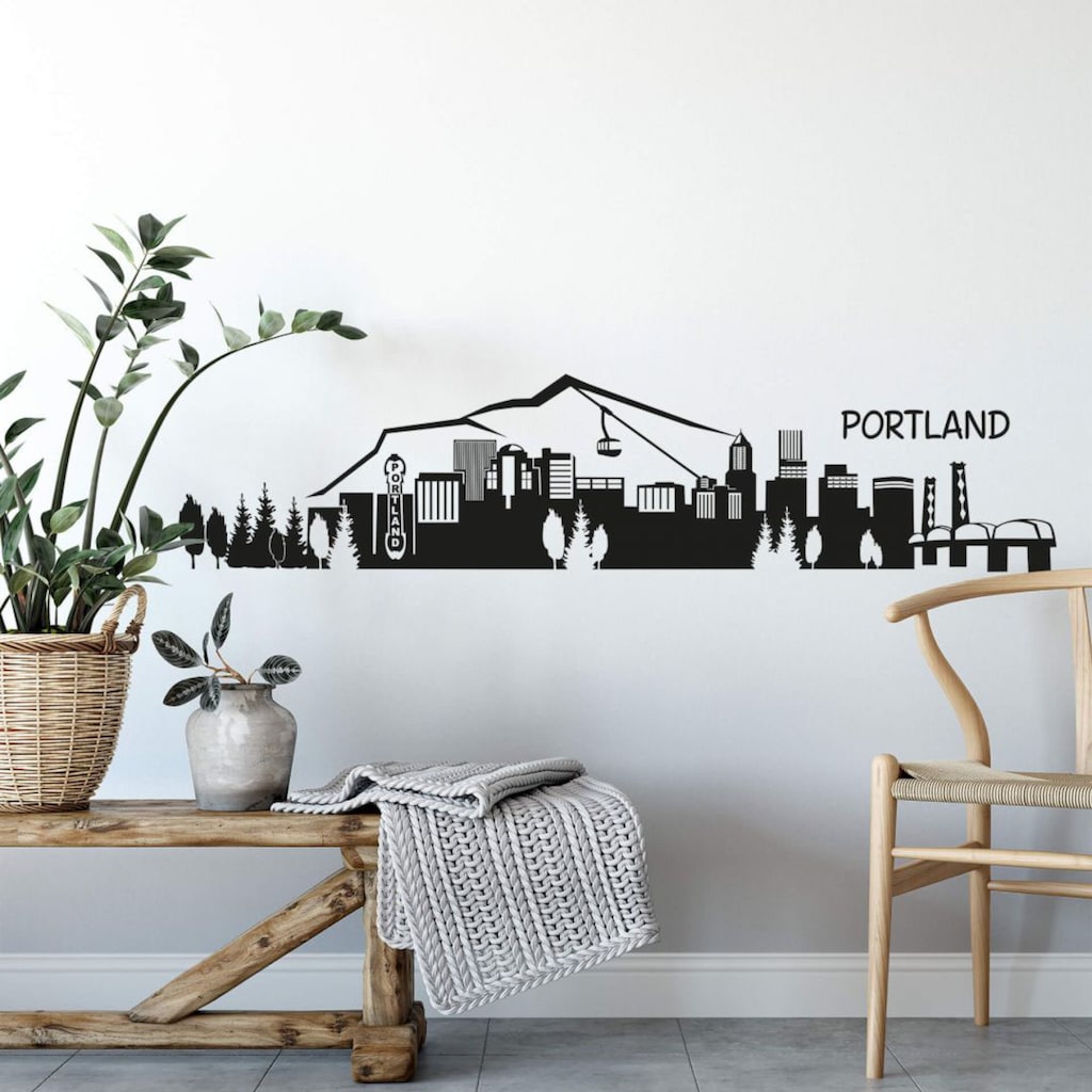 Wall-Art Wandtattoo »XXL Stadt Skyline Portland 120cm«, (1 St.)