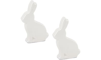 Osterhase »Hasenfiguren, sitzend, aus Porzellan, weiß«