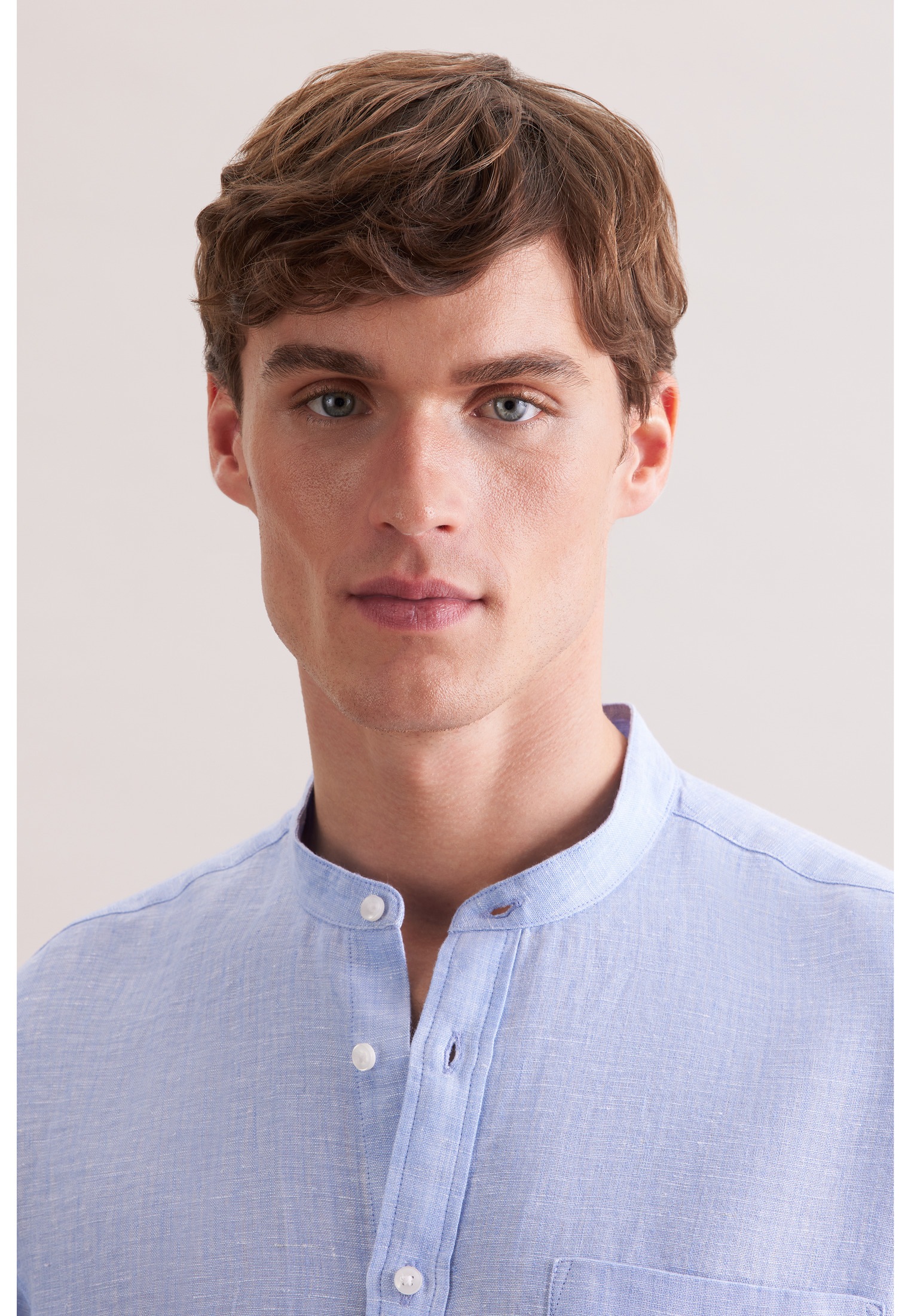 Thumbnail - seidensticker Leinenhemd "Schwarze Rose" Slim 1/1 Stehkragen Uni