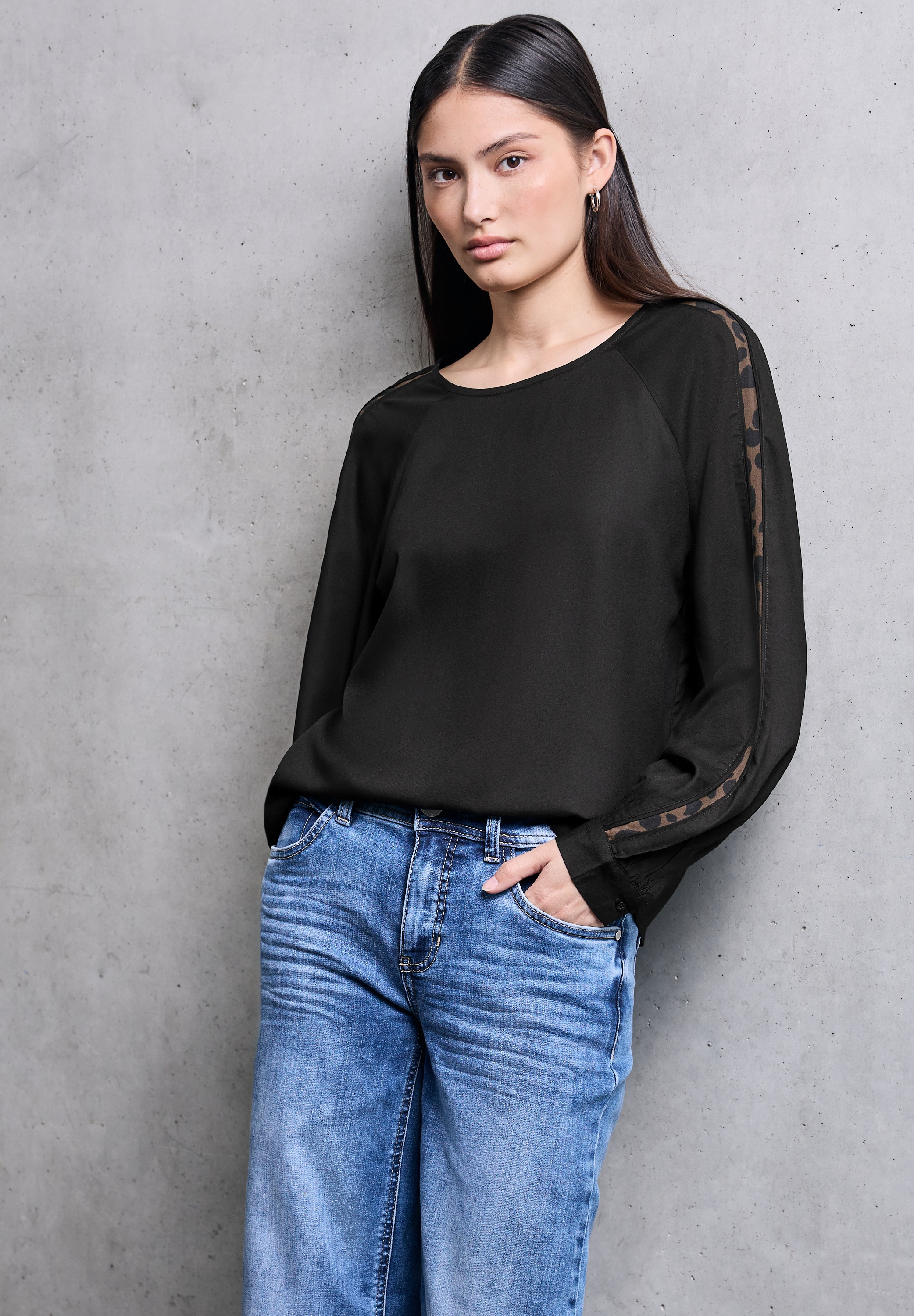 STREET ONE STUDIO Langarmbluse aus softer Viskose