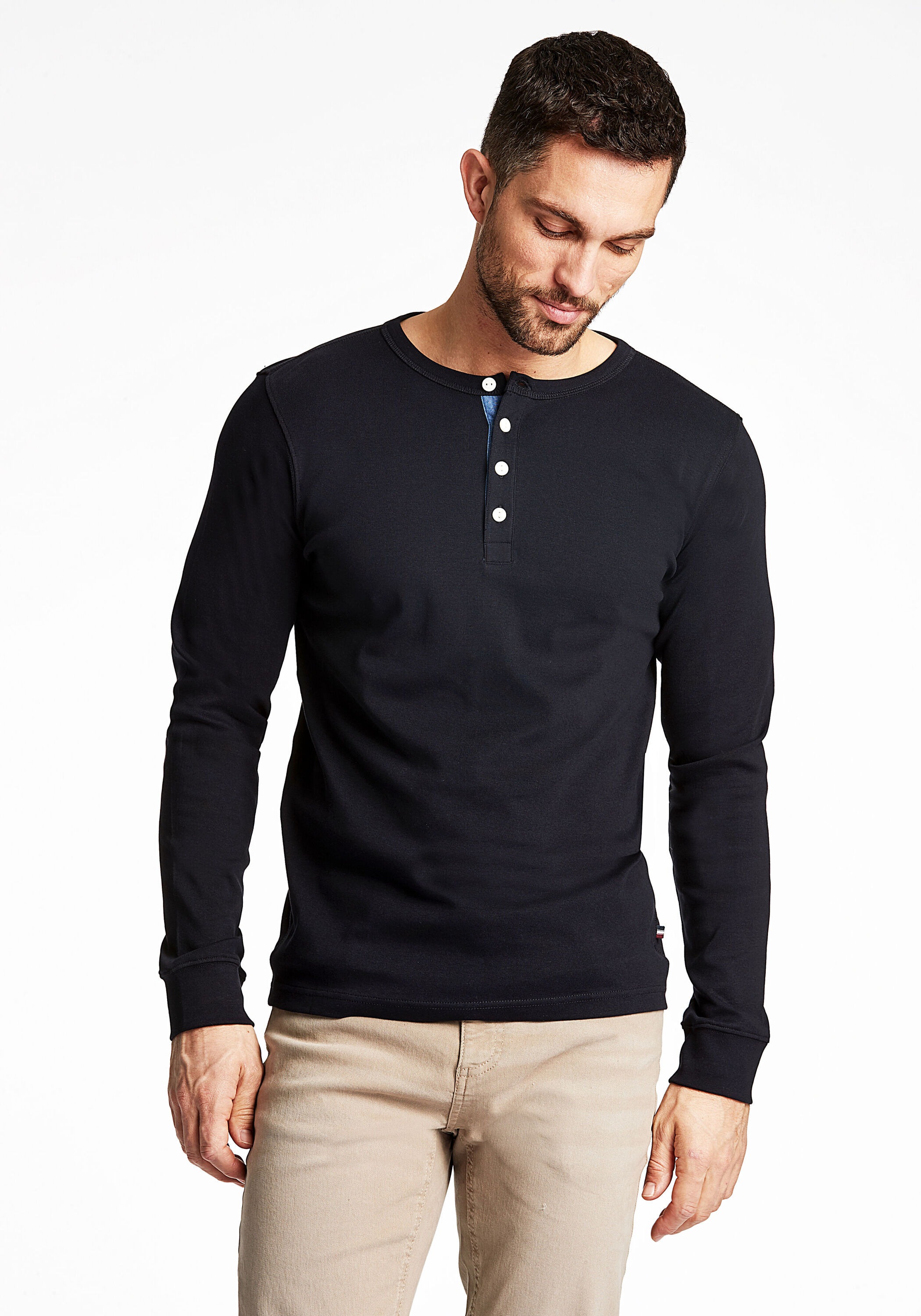 Lindbergh Henley Shirt Slim Fit Black XL