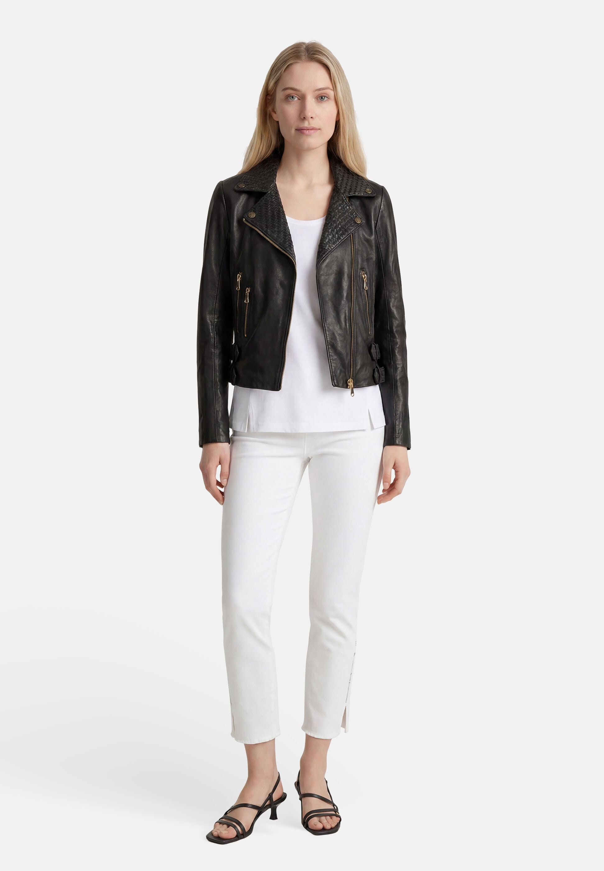 Apple of Eden Lederjacke »Apple of Eden Lederjacke« ohne Kapuze mit geflochtenem Reverskragen