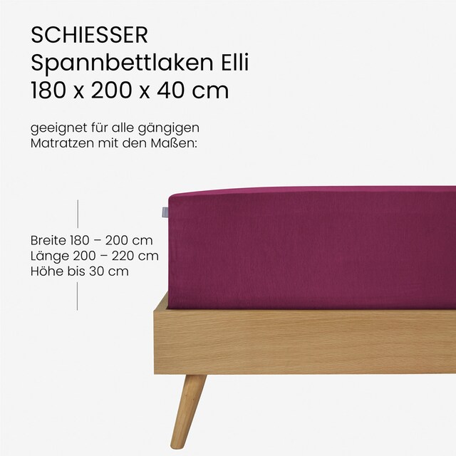 Schiesser Spannbettlaken »Elli aus 97% Baumwolle und 3% Elasthan«, für hohe  Matratzen und Boxpringbetten geeignet, Made in Green | BAUR