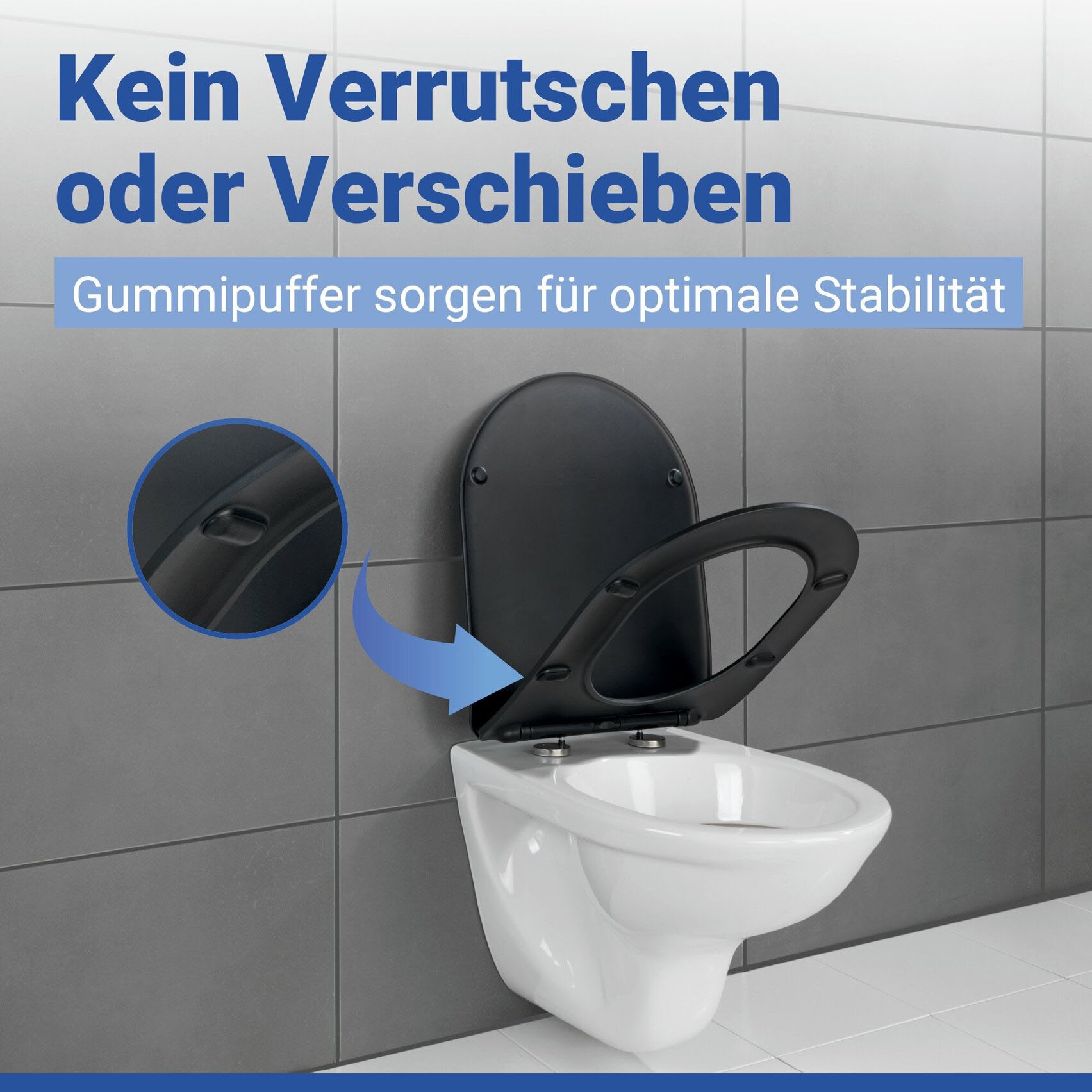 WENKO WC-Sitz »Modell Galati« Toilettensitz aus Duroplast, ultraflach, D-Form, mit Absenkautomatik