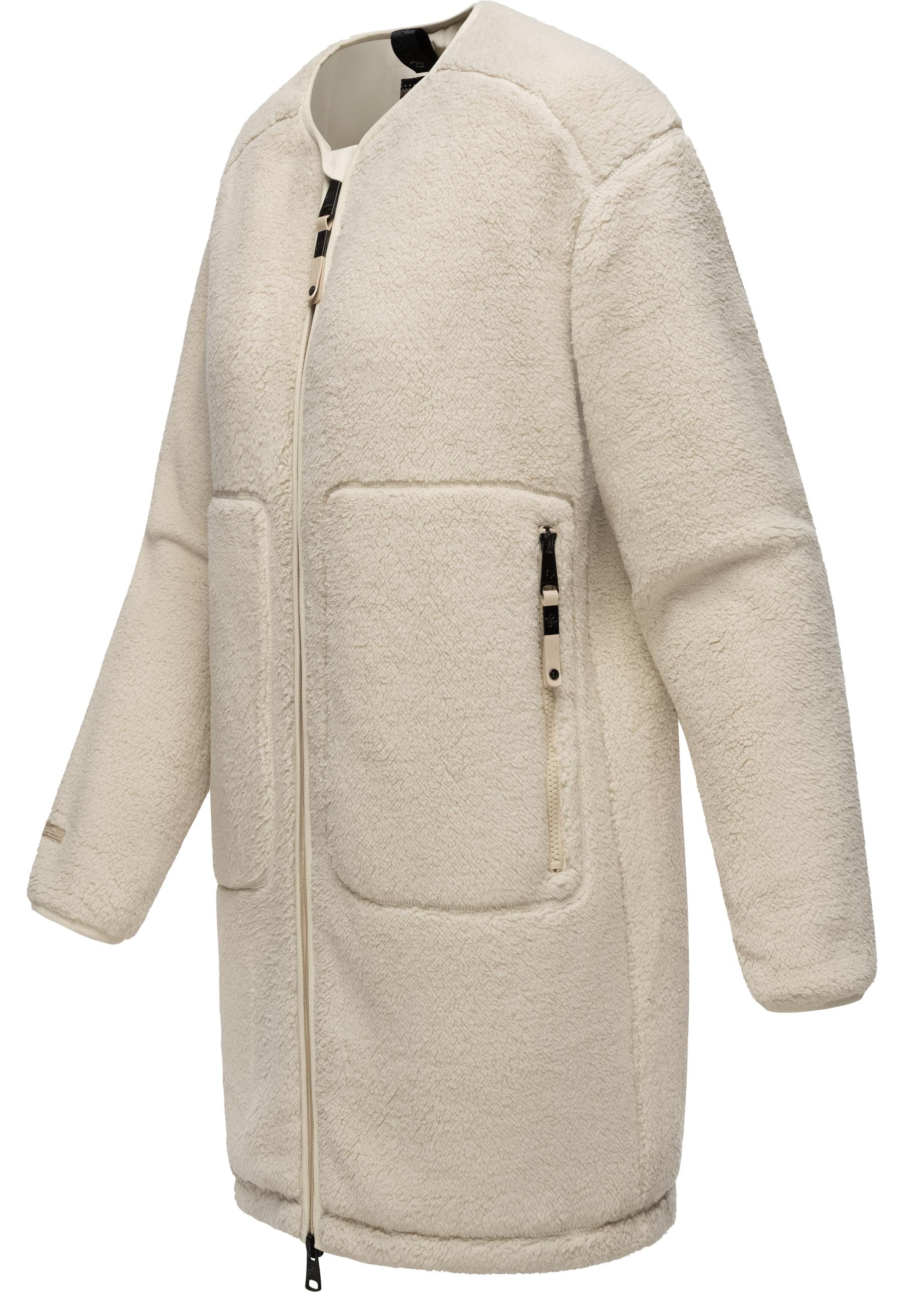 Ragwear Plüschjacke »Fouzy«, ohne Kapuze, flauschige Übergangsjacke aus kuschligem Teddyfleece