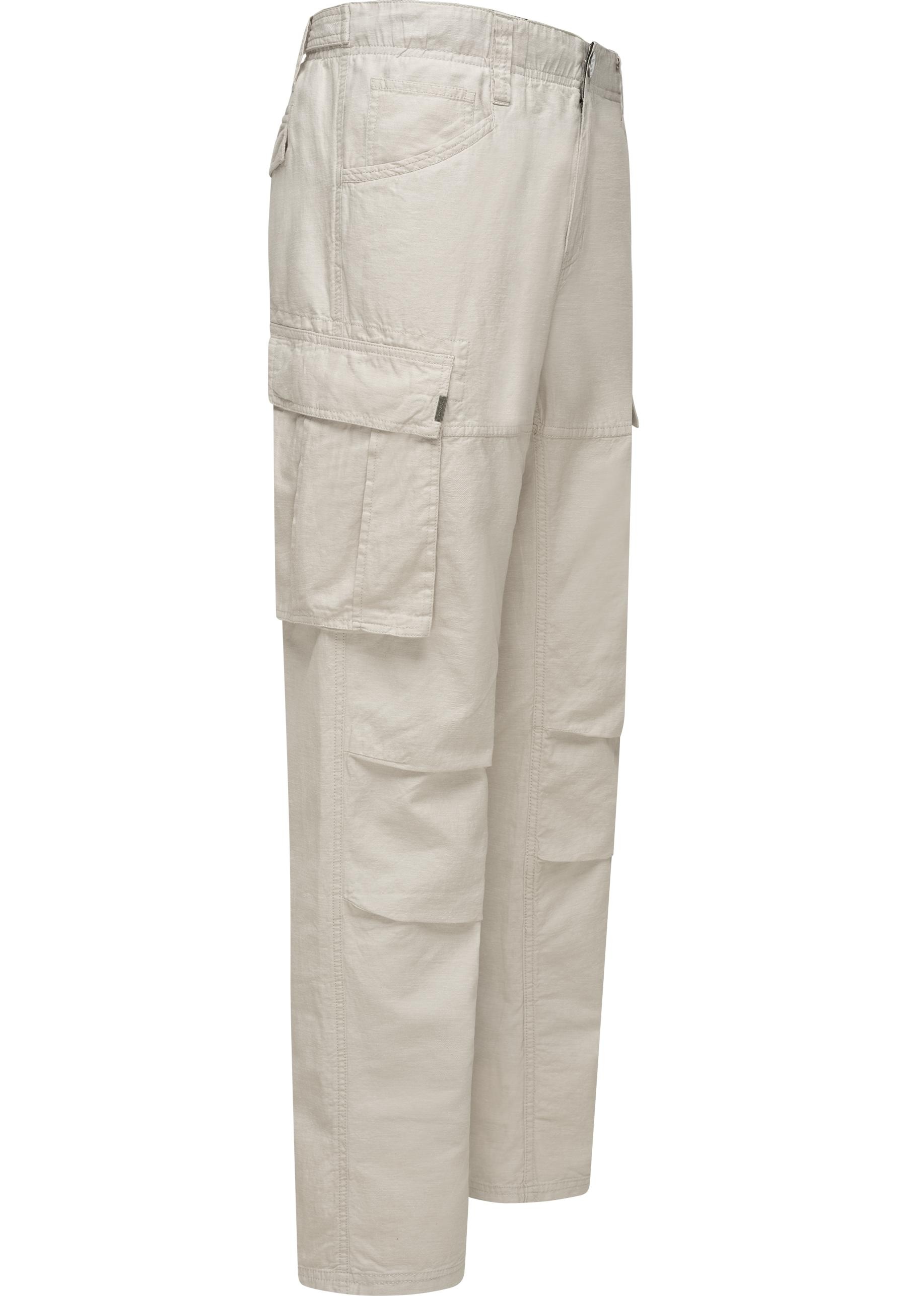 Leinenhose »Merly Long Linen«, (1 tlg.), Modische lange Cargo-Hose