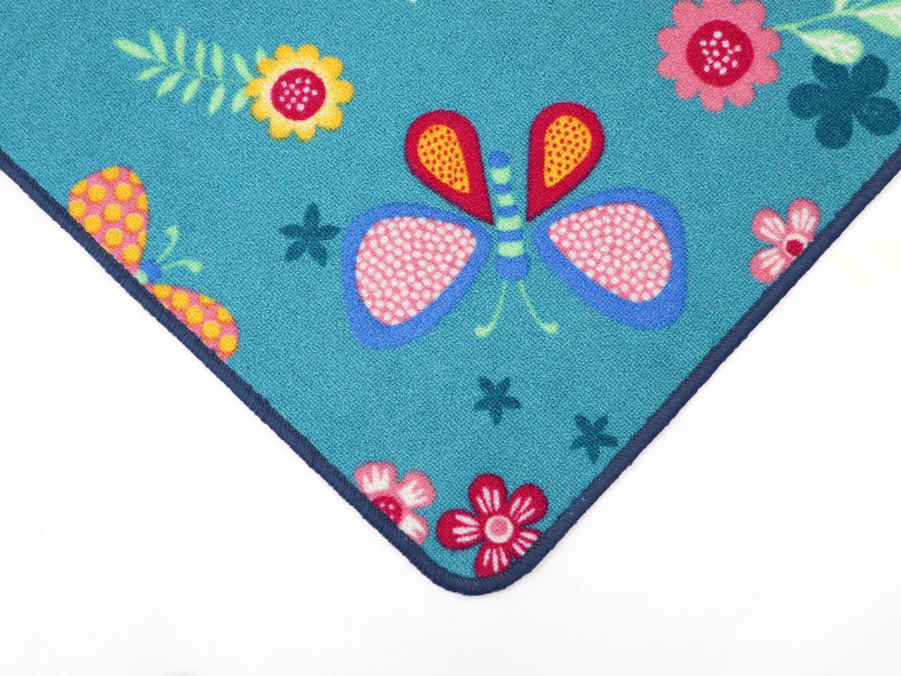 Kinderzimmer rechteckig, BAUR Primaflor-Ideen auf Rechnung Schmetterlinge, in Motiv Textil | »PAPILLON«, Kinderteppich