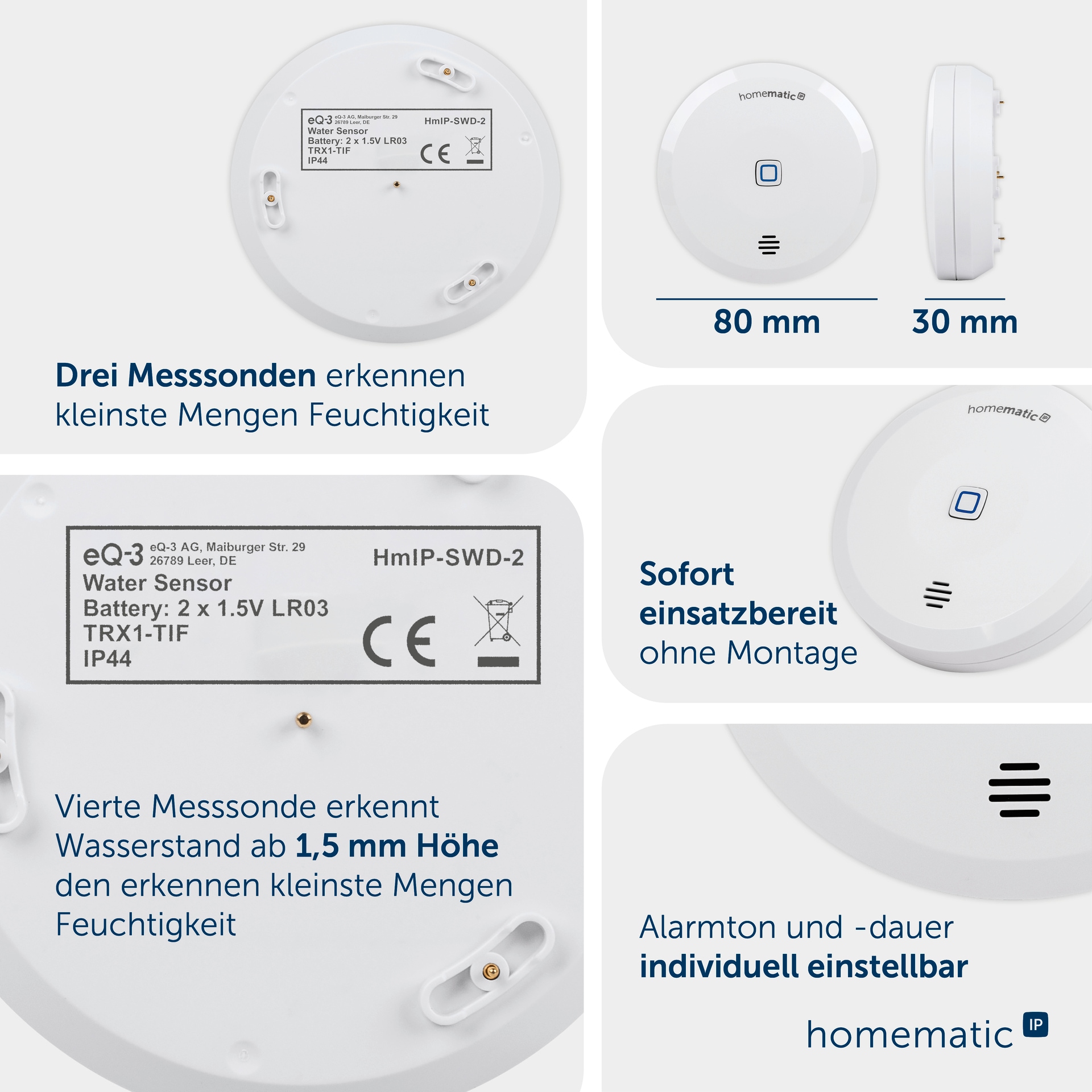 Homematic IP Smart-Home-Zubehör »Wassersensor V2«