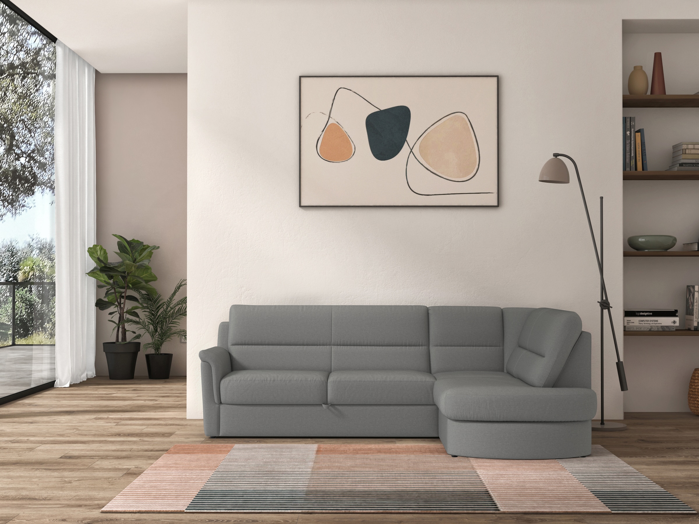sit&more Ecksofa »Panini L-Form« wahlweise mit Vorziehsitz und Bettkasten