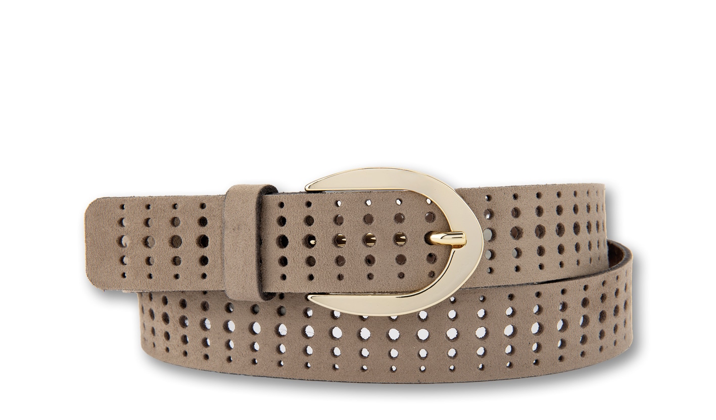 BERND GÖTZ Damen Ledergürtel, braun, Gr. 95, unifarben, Rindsleder, Gürtel, mit Rasteroptik