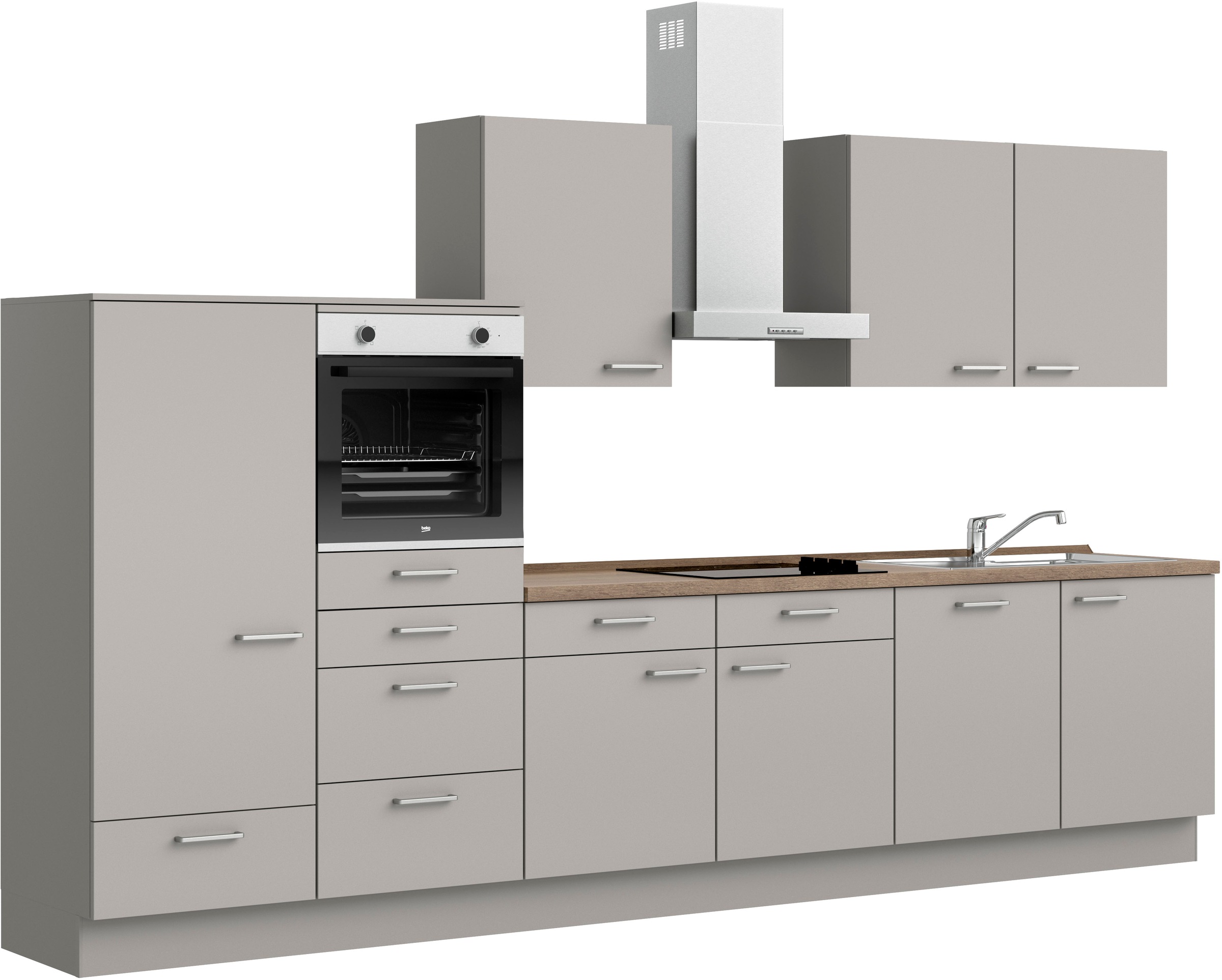 nobilia® Küchenzeile »"Touch I"«, vormontiert, Ausrichtung wählbar, Breite 360 cm, wahlw. mit E-Geräten