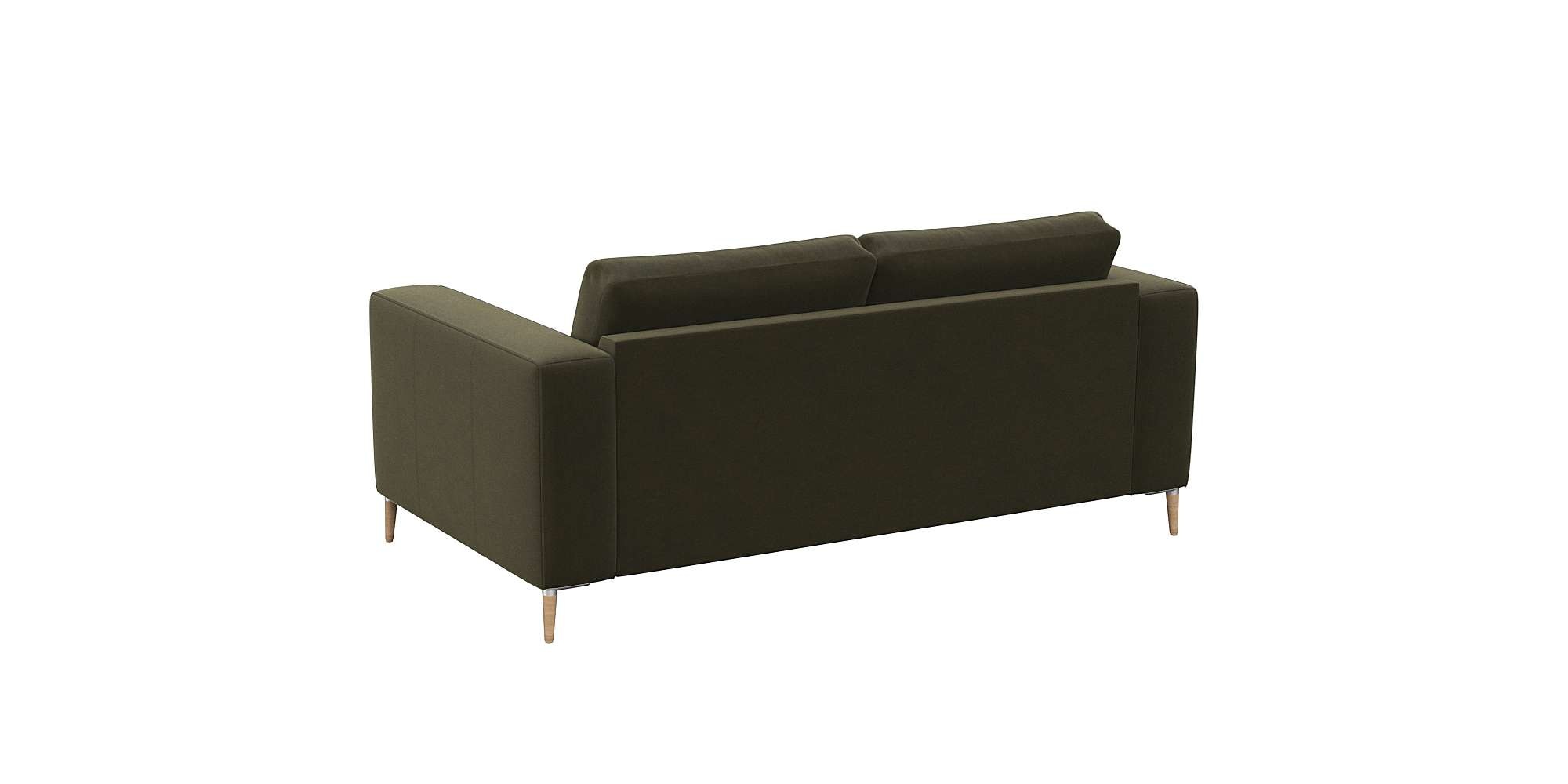 FLEXLUX 2-Sitzer »Fiore Designsofa, bequem und komfortabel durch hochwertigen Sitzaufbau«, breite Armlehnen, Kaltschaum, Füße Alu+ Eiche