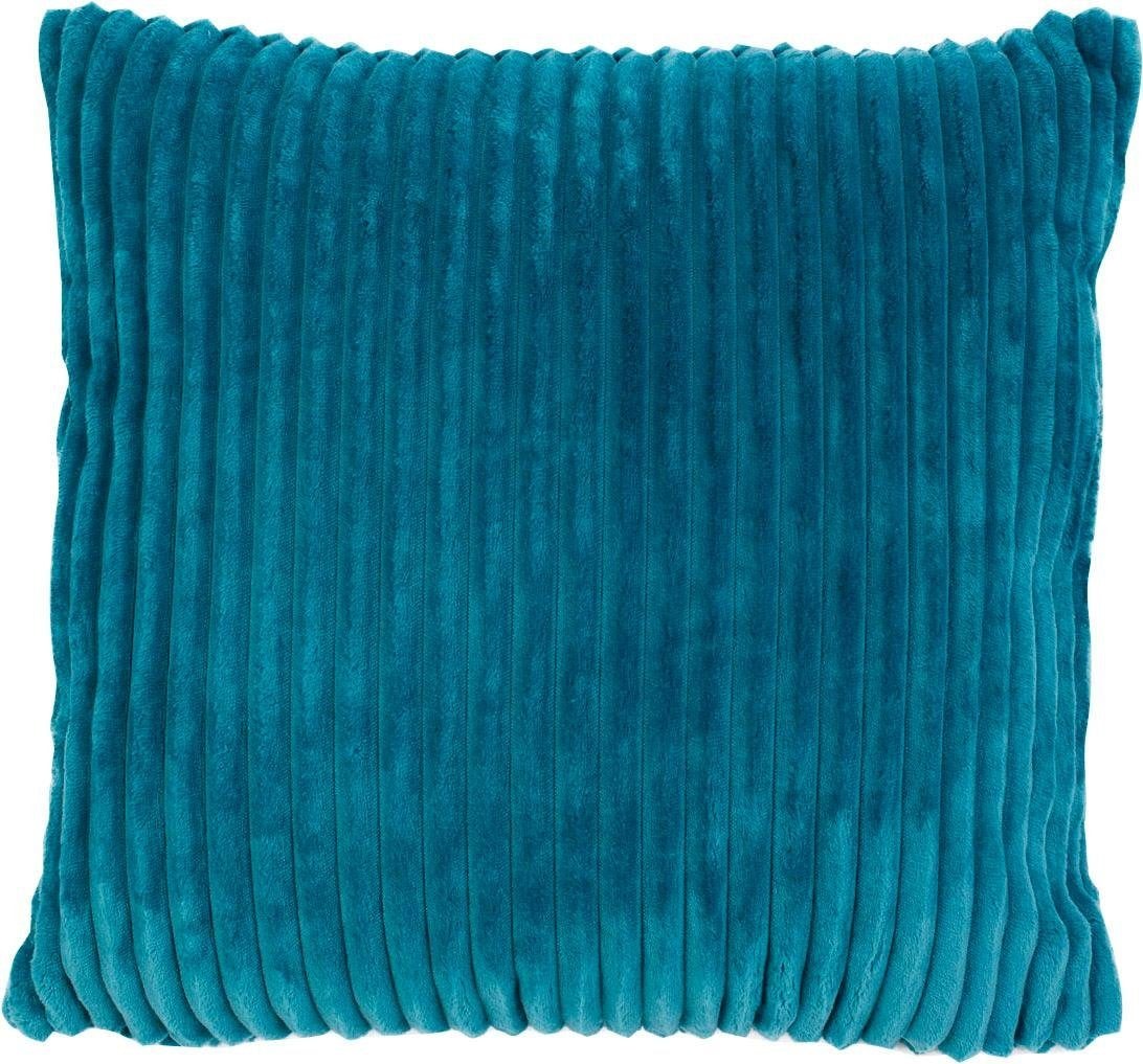 Dekokissen GÖZZE, B:50cm L:50cm, blau, Polyester, Dekokissen_Sitzkissen_Kissenhüllen, "Cord-Optik Dekokissen", 50x50 cm, passend zu Cord-Optik Decke,