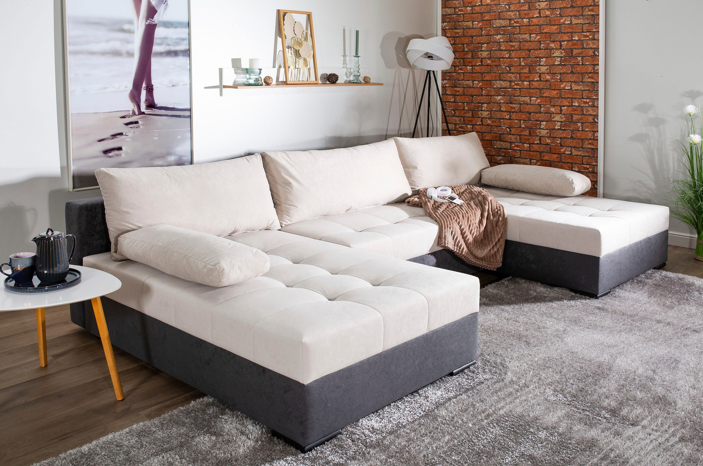 COLLECTION AB Wohnlandschaft "Josy", inkl. Bettfunktion, Bettkasten, mit 3 günstig online kaufen
