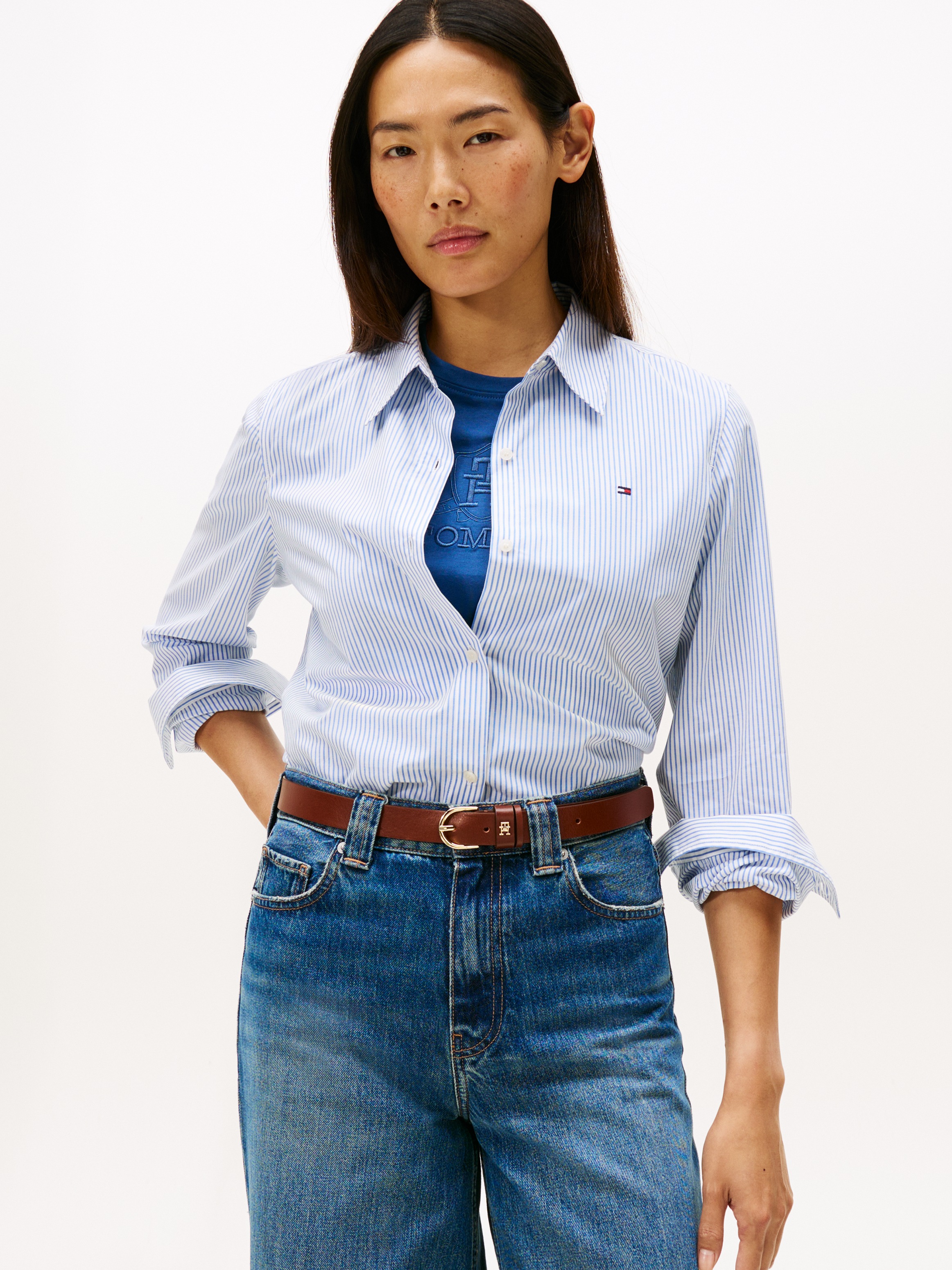 Tommy Hilfiger Hemdbluse "ESS POPLIN REGULAR SHIRT" Langarm, Regular Fit günstig online kaufen