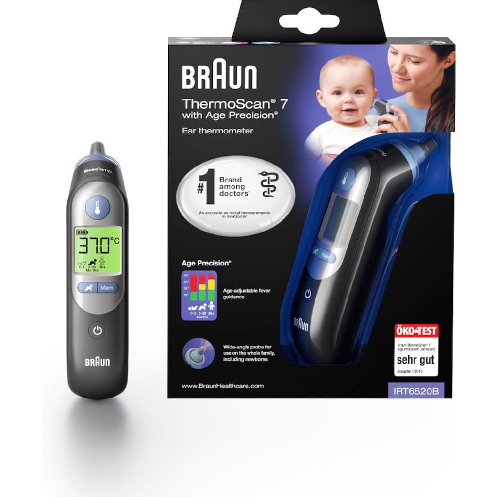 Braun Fieberthermometer »ThermoScan® 7 Ohrthermometer mit Age Precision® - IRT6520B«