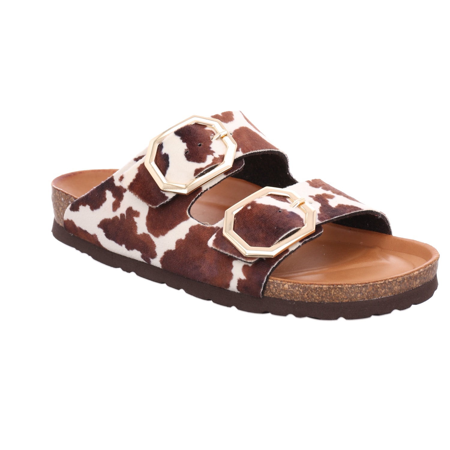 Rohde Pantolette "Alba Giraffe" Sommerschuh, Hausschuh mit angesagtem Kuhfell-Print