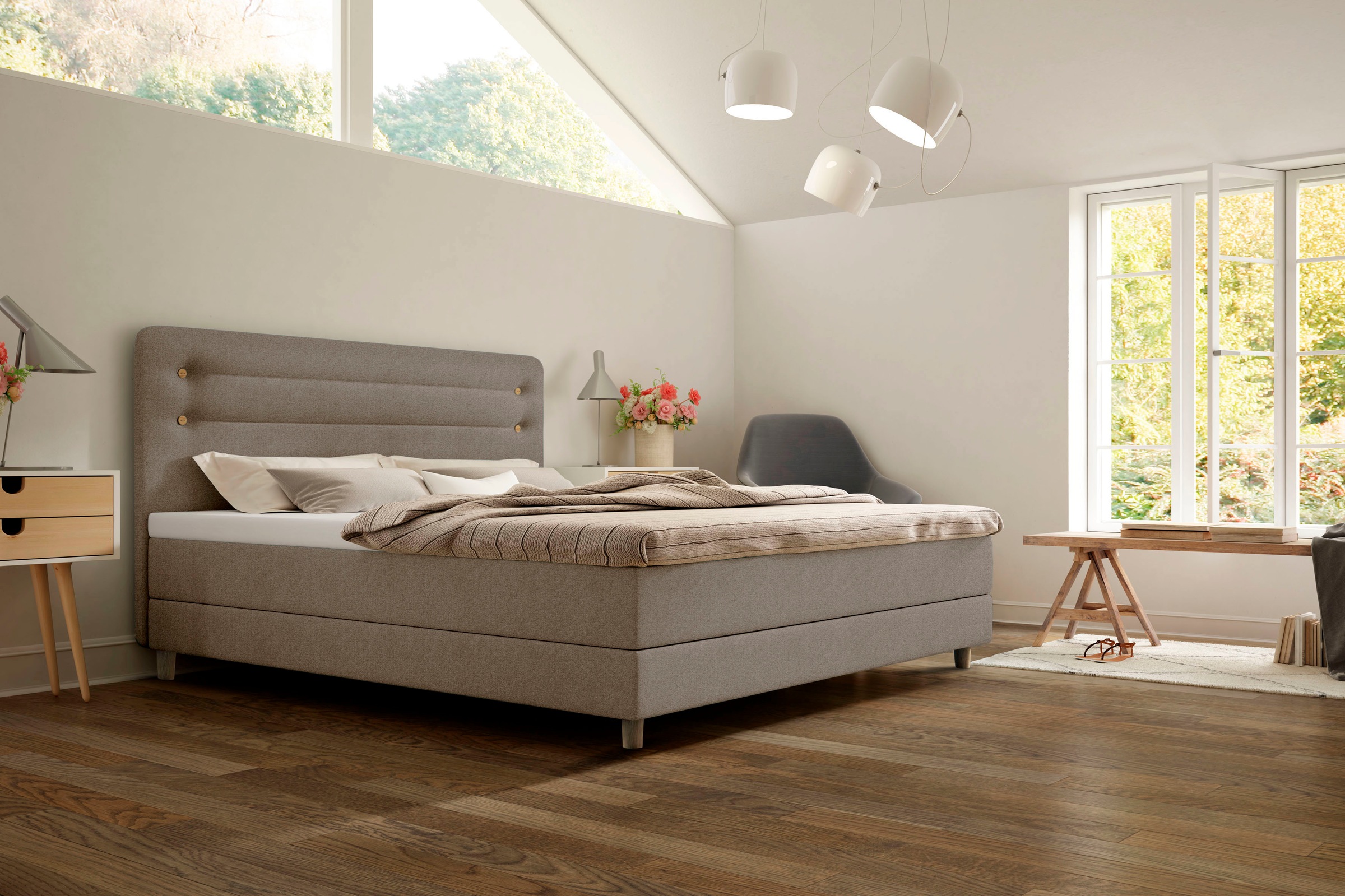 Schlaraffia Boxspringbett »Fidelio«, inkl. BULTEX® Topper, Holzfuß in Eiche