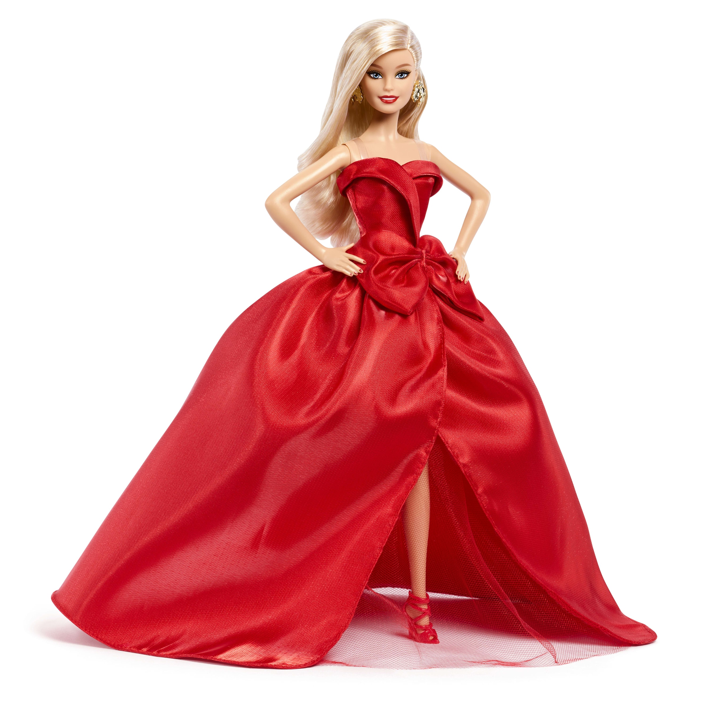 Barbie Anziehpuppe »Holiday Barbie blond mit rotem Kleid« Sammlerpuppe