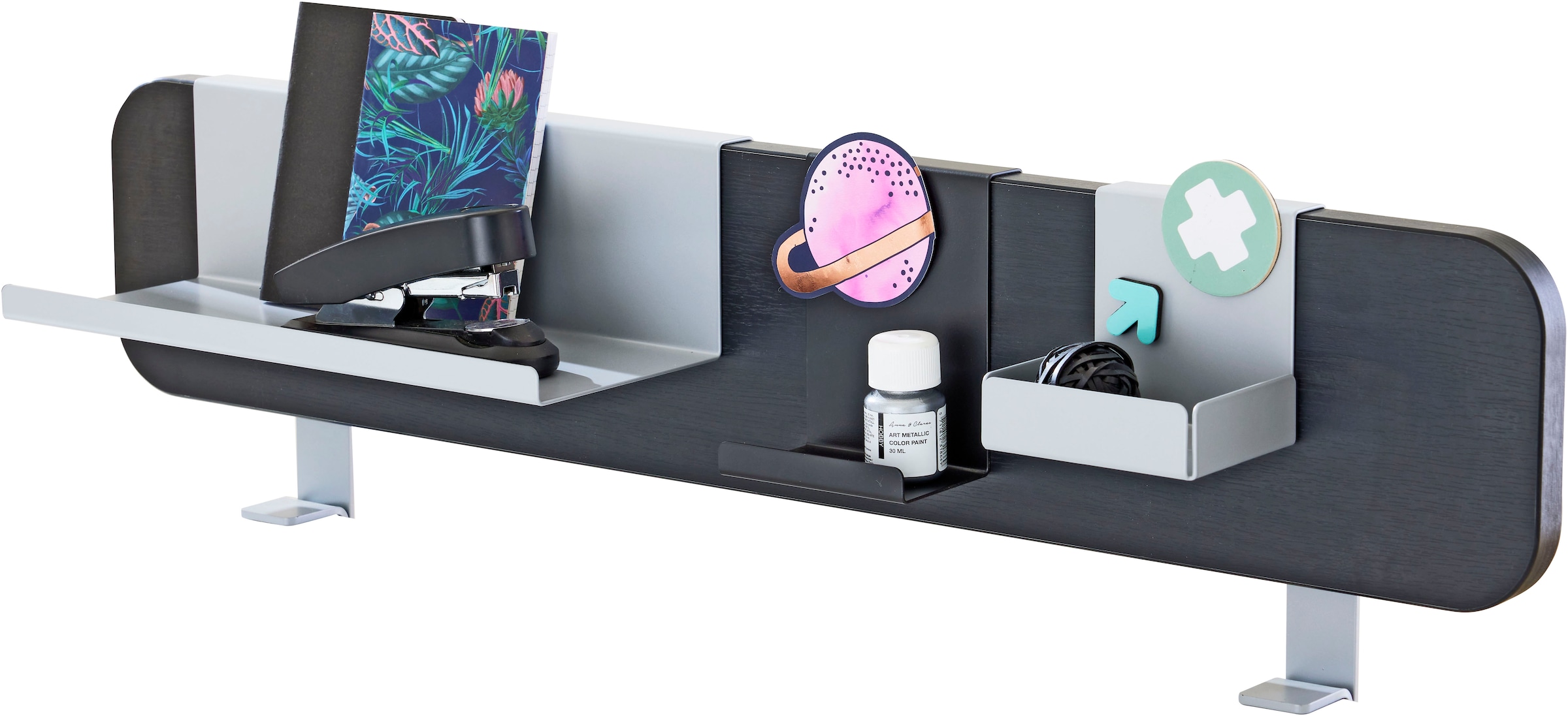 Schreibtischaufsatz PAIDI, B:81cm H:16cm T:2,2cmnaturschwarz, Möbelaufsätze, "Funktionsboard in verschiedenen Ausführungen", inklusive 3