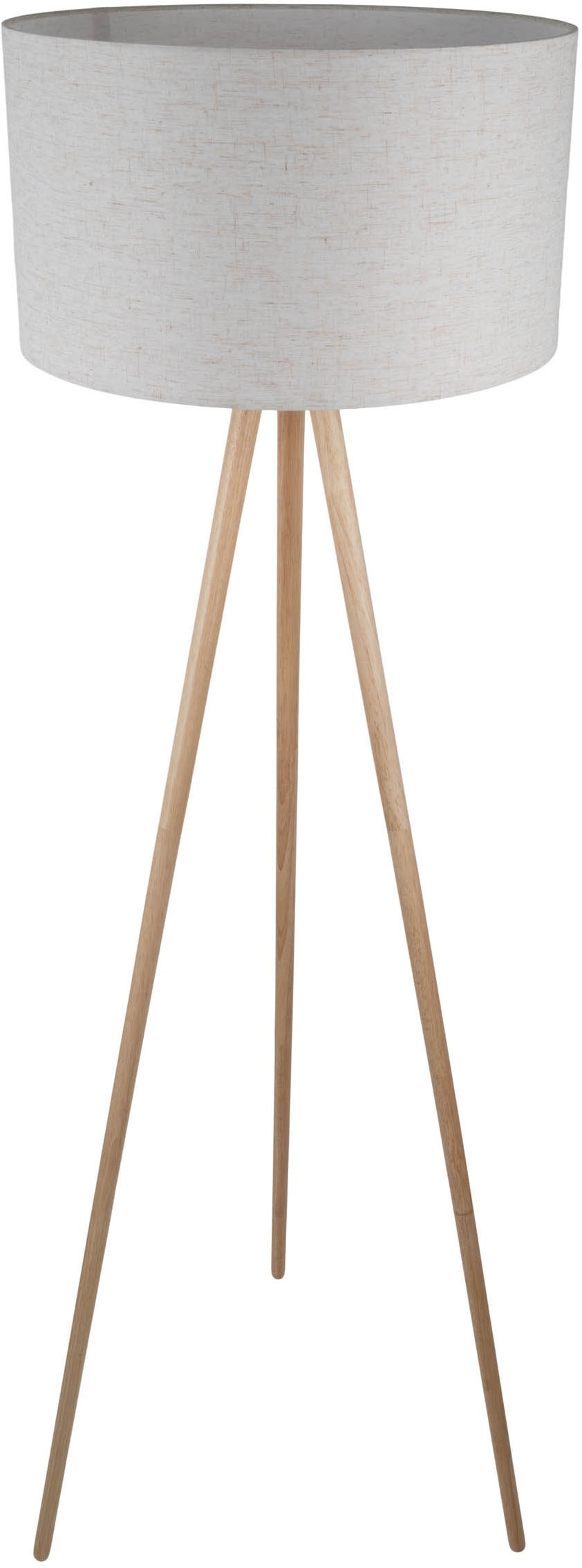 OTTO home Stehlampe »Torell« E27 1 Stk. Schirm mit Leinenbezug, Dreibein Holz, 1x E27 exkl., Zuleitung 300cm