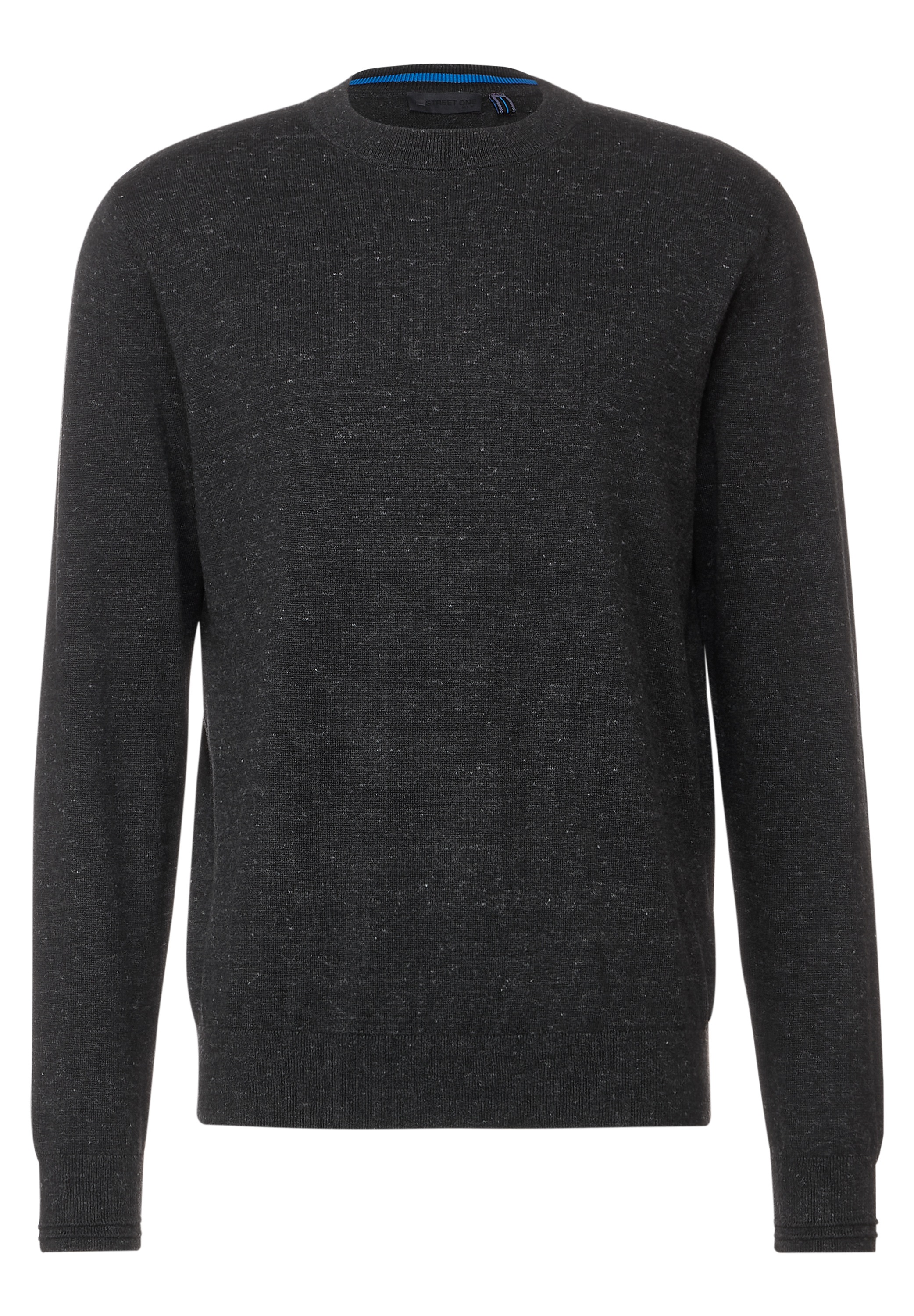STREET ONE MEN Stehkragenpullover, mit Rippstrickdetails