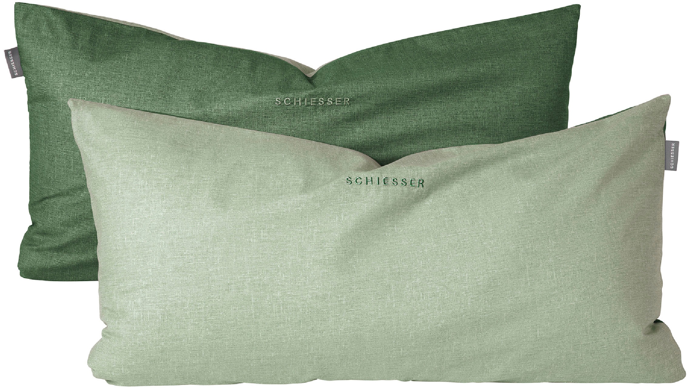 Schiesser Kissenhüllen »Doubleface aus weicher Baumwolle mit edlem Melangeeffekt in Wendeoptik«, (2 St.), Made in Green