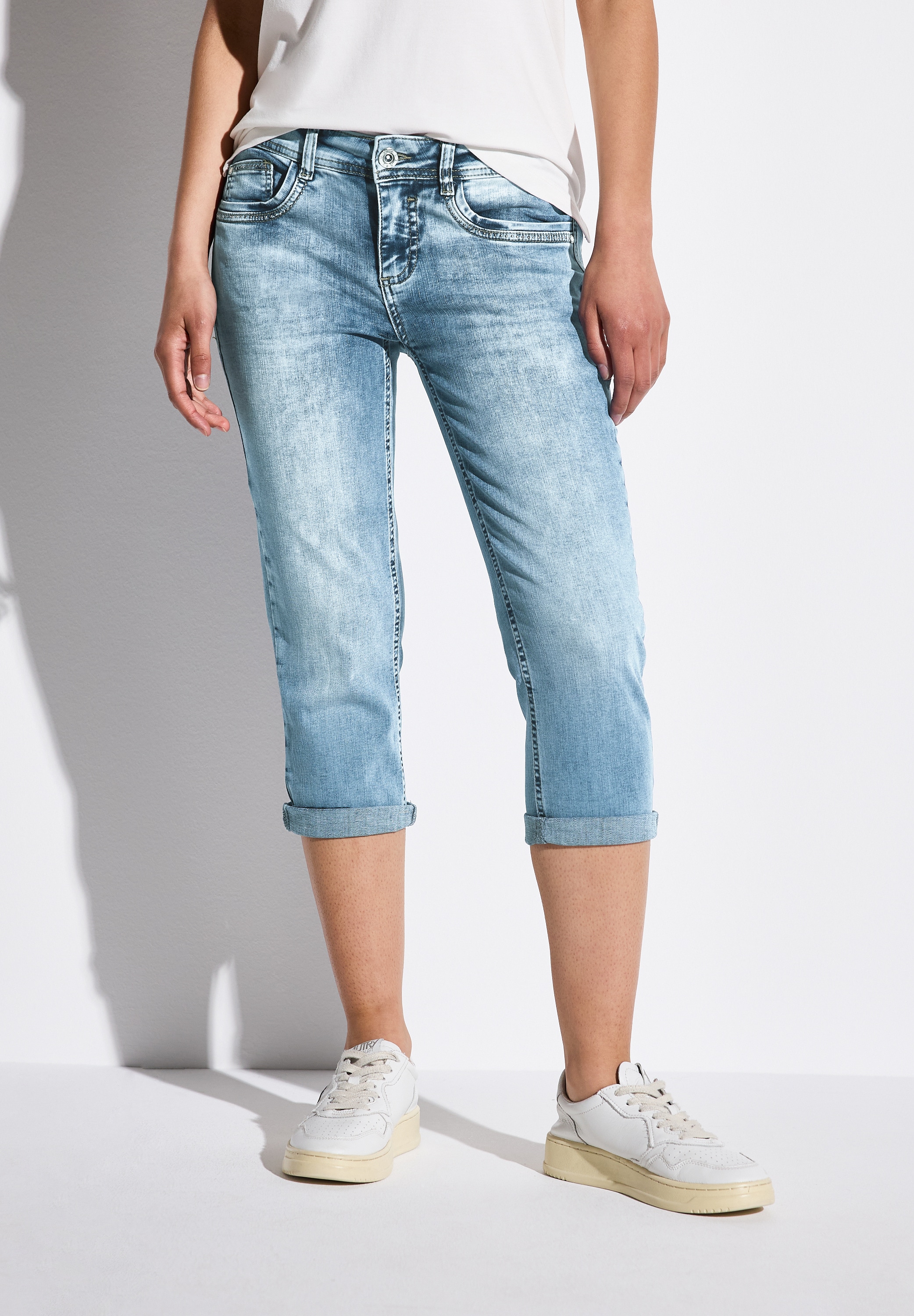 STREET ONE 3/4-Jeans "Style Crissi", mit Glitzer-Detail günstig online kaufen