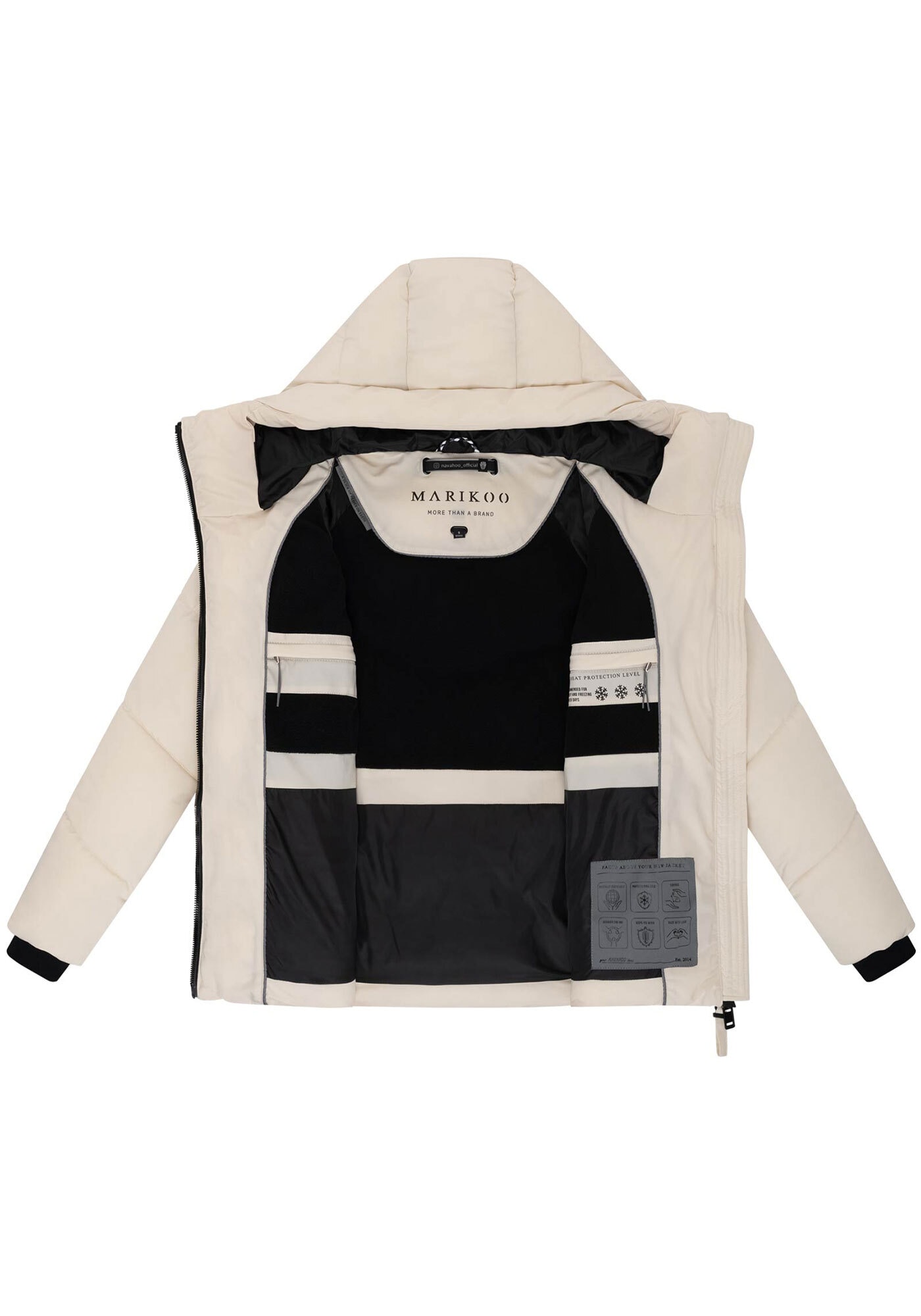 Marikoo Winterjacke »Kwamee« Schräg gesteppte Winterjacke mit fester Kapuze