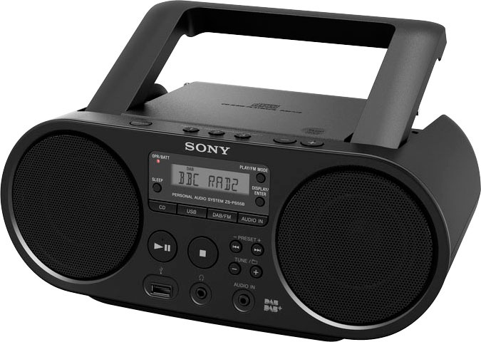 Sony Boombox »ZS-PS55B mit DAB«, (UKW mit RDS 4 W)