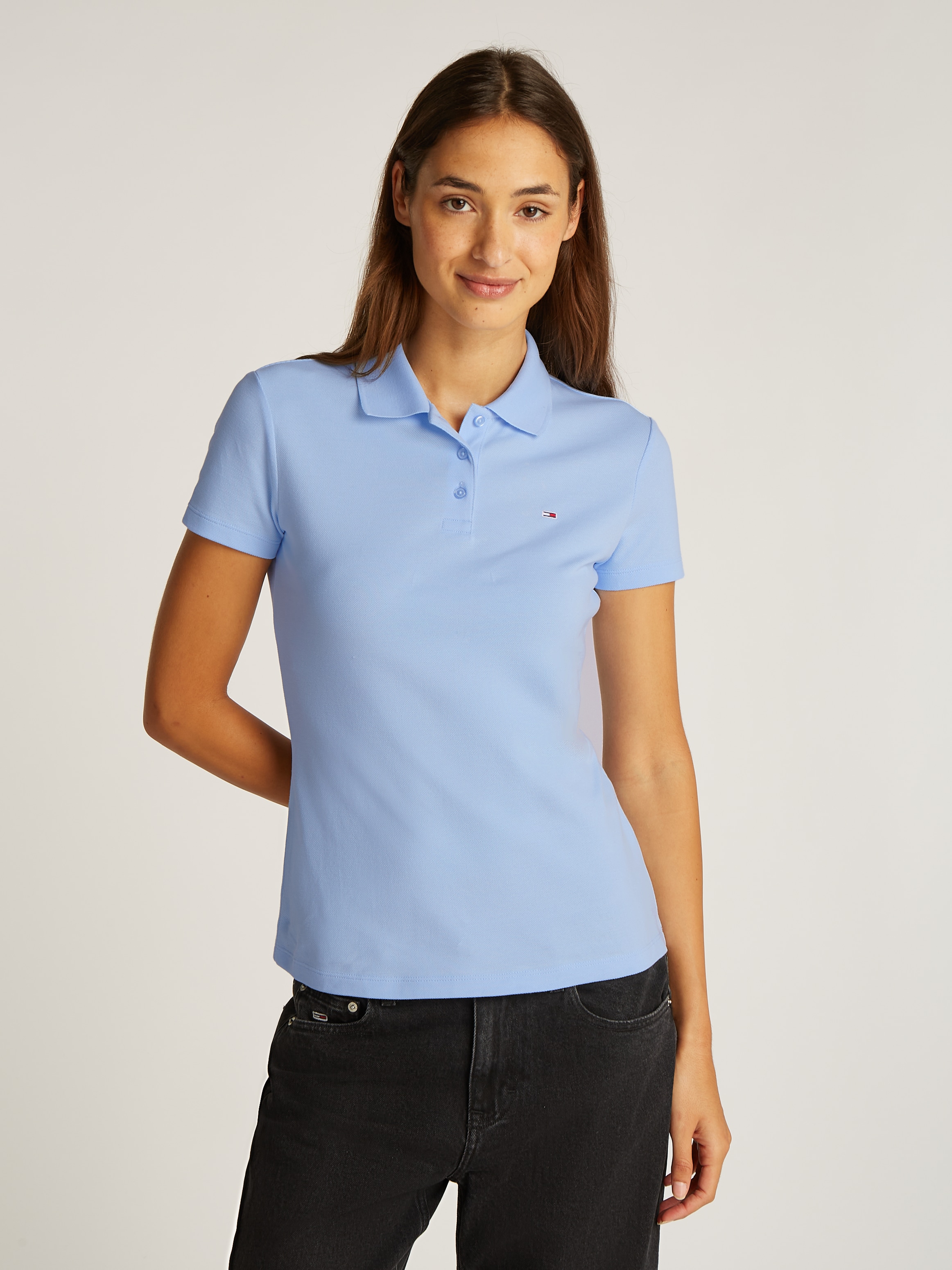 Tommy Jeans Poloshirt "TJW SLIM ESSENTIAL POLO SS", mit Logostickerei günstig online kaufen