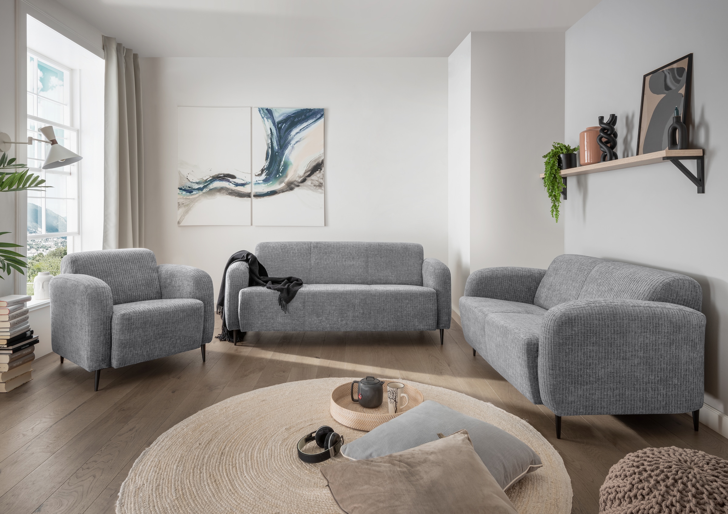 Home affaire Polstergarnitur "Marone" Set, 3-Sitzer, 2-Sitzer, Sessel, 3 St günstig online kaufen