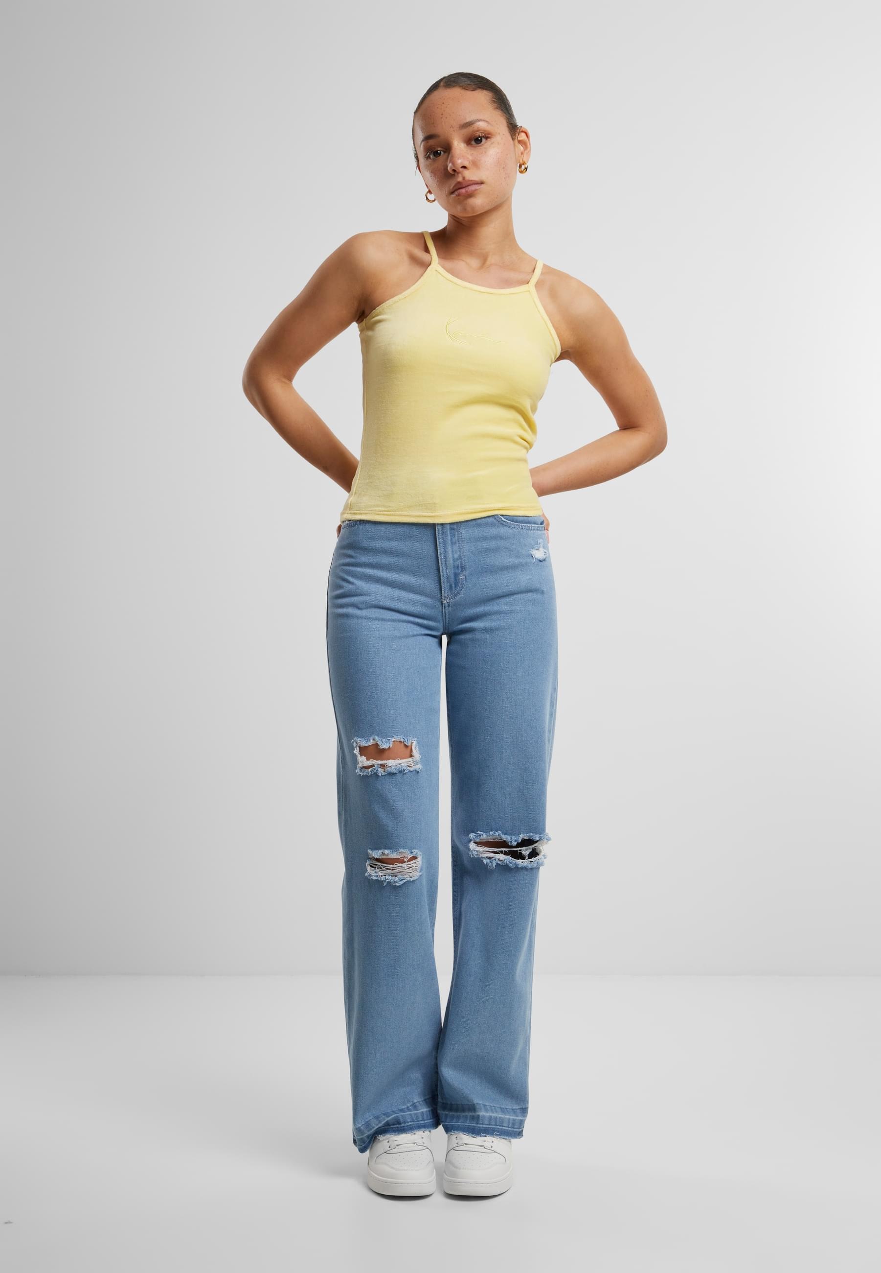 Karl Kani Muskelshirt »Karl Kani Damen KKWQ22116YLW Small Signature Nicki Top«, (1 tlg.)