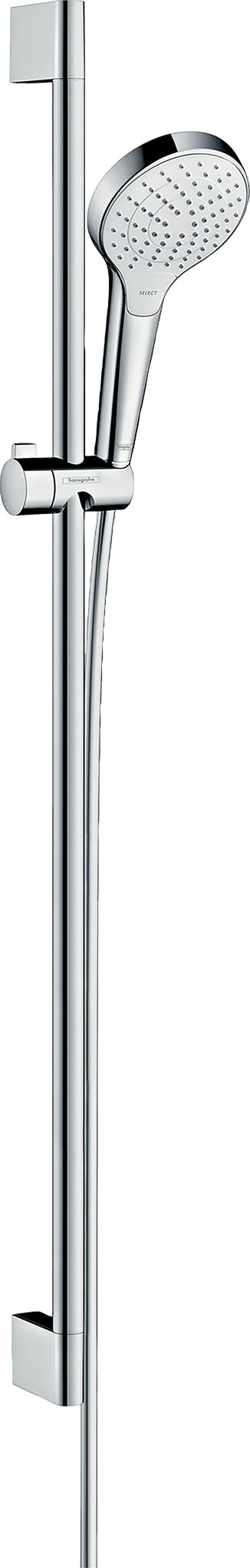 hansgrohe Brausegarnitur »Croma Select S«, (Komplett-Set), 11cm, mit Duschstange 90cm, Weiß/chrom