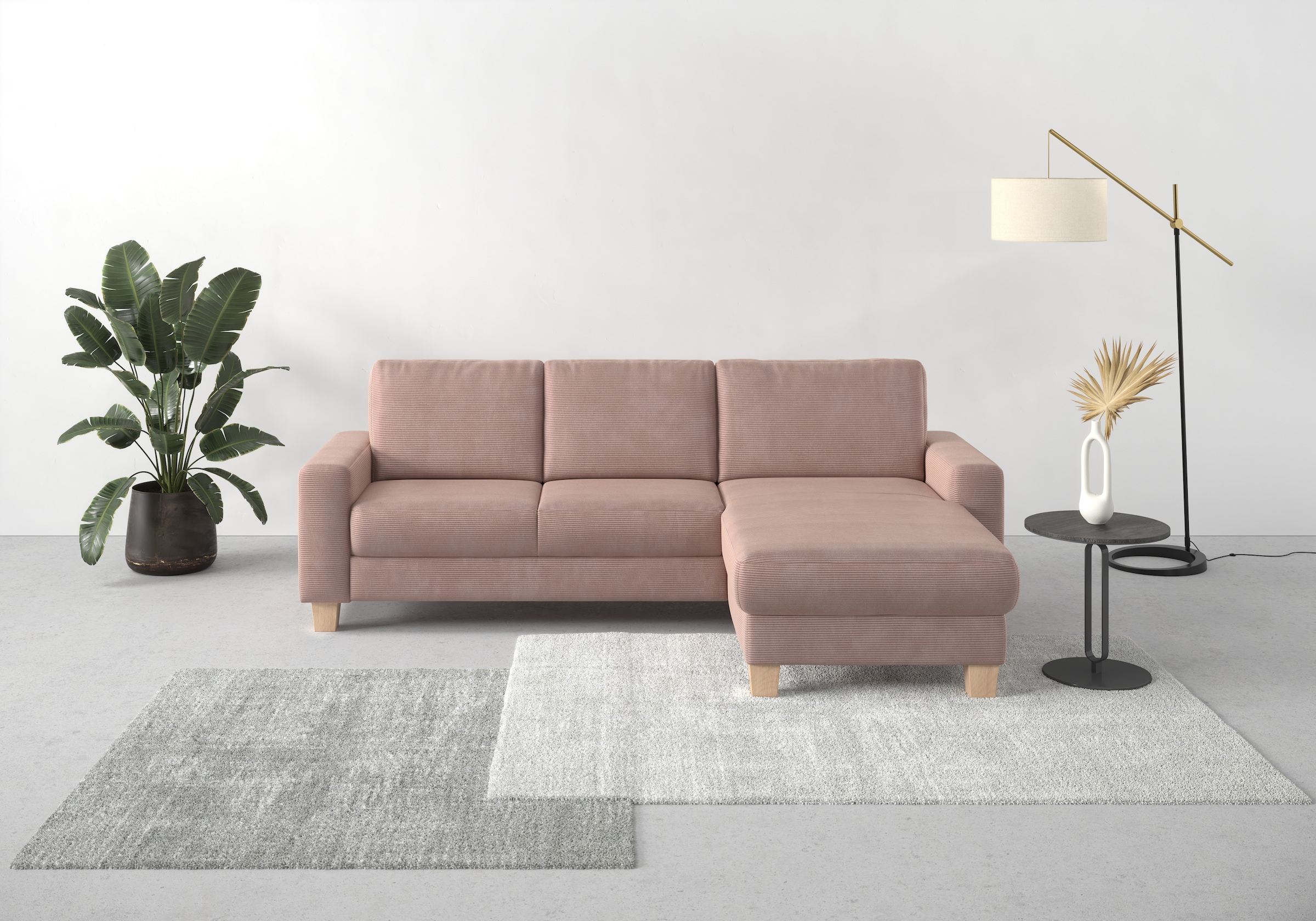 Home affaire Ecksofa "Summer L-Form", mit Recamiere, mit oder ohne Bettfunk günstig online kaufen